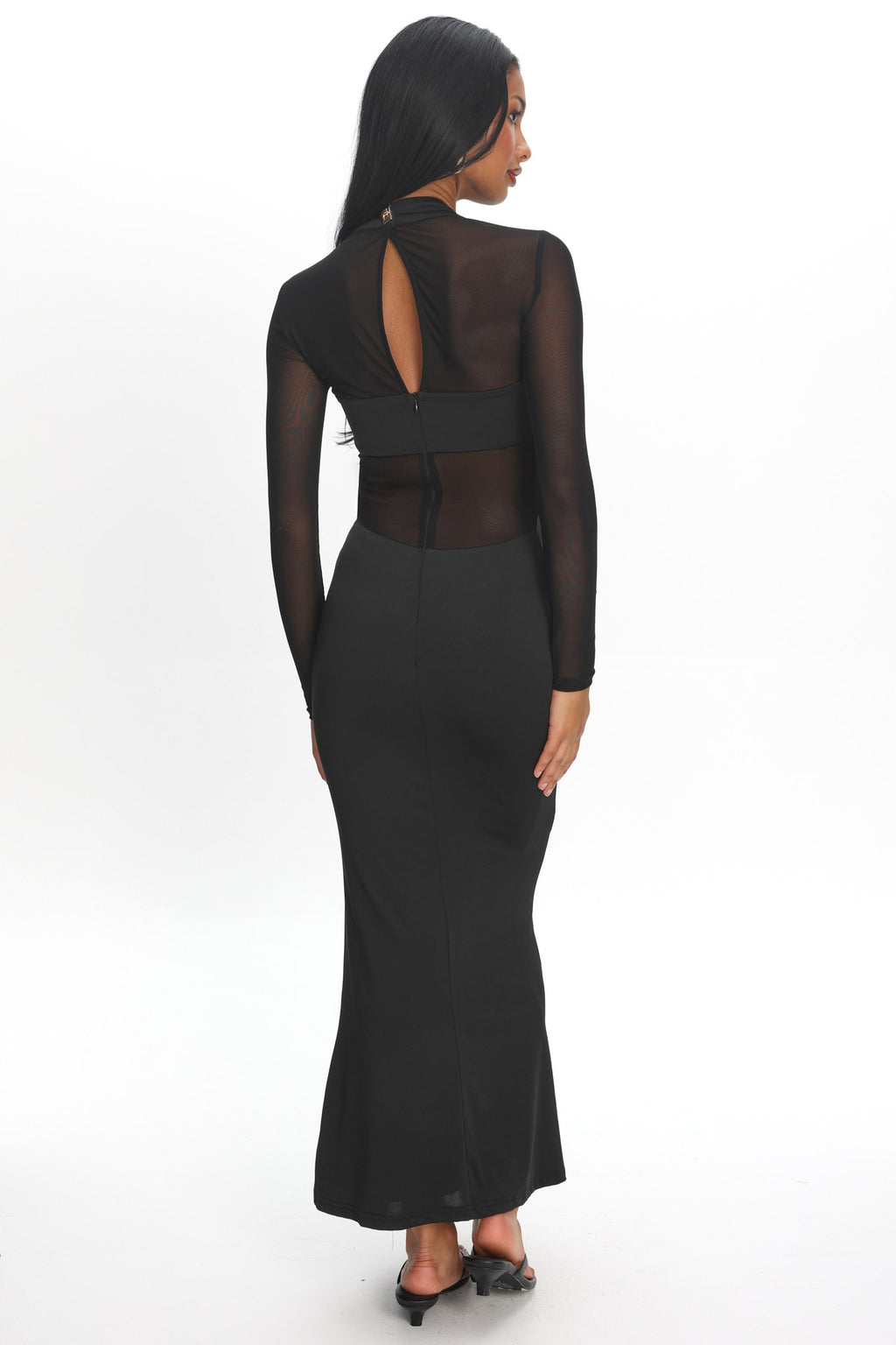 Esther Sheer Waist Maxi Dress Black by Selfie Leslie Australia