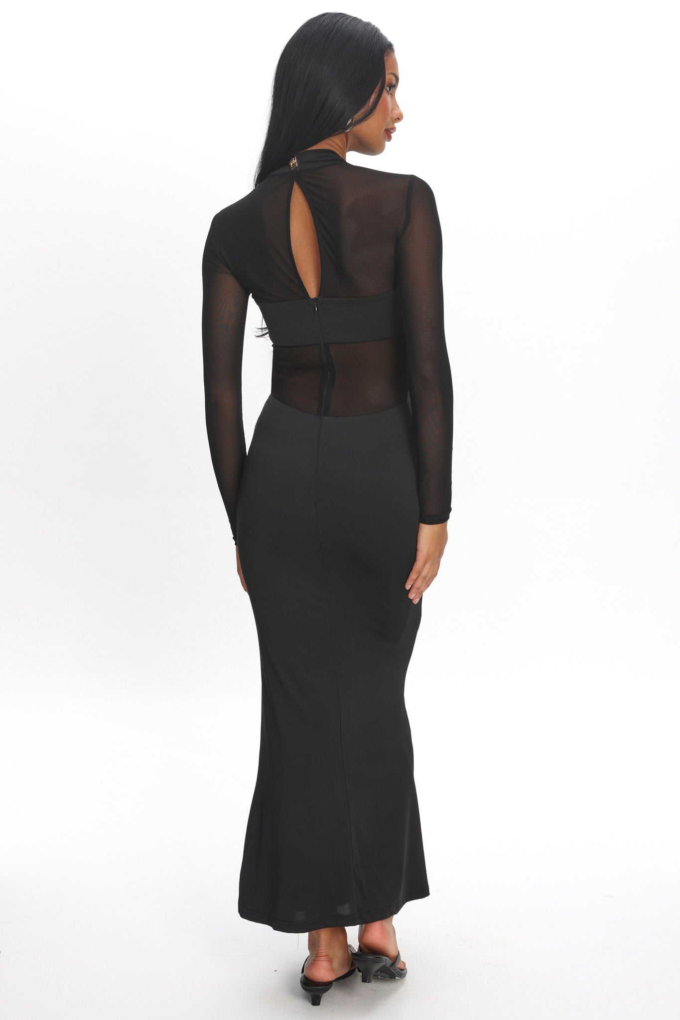 Esther Sheer Waist Maxi Dress Black by Selfie Leslie Australia