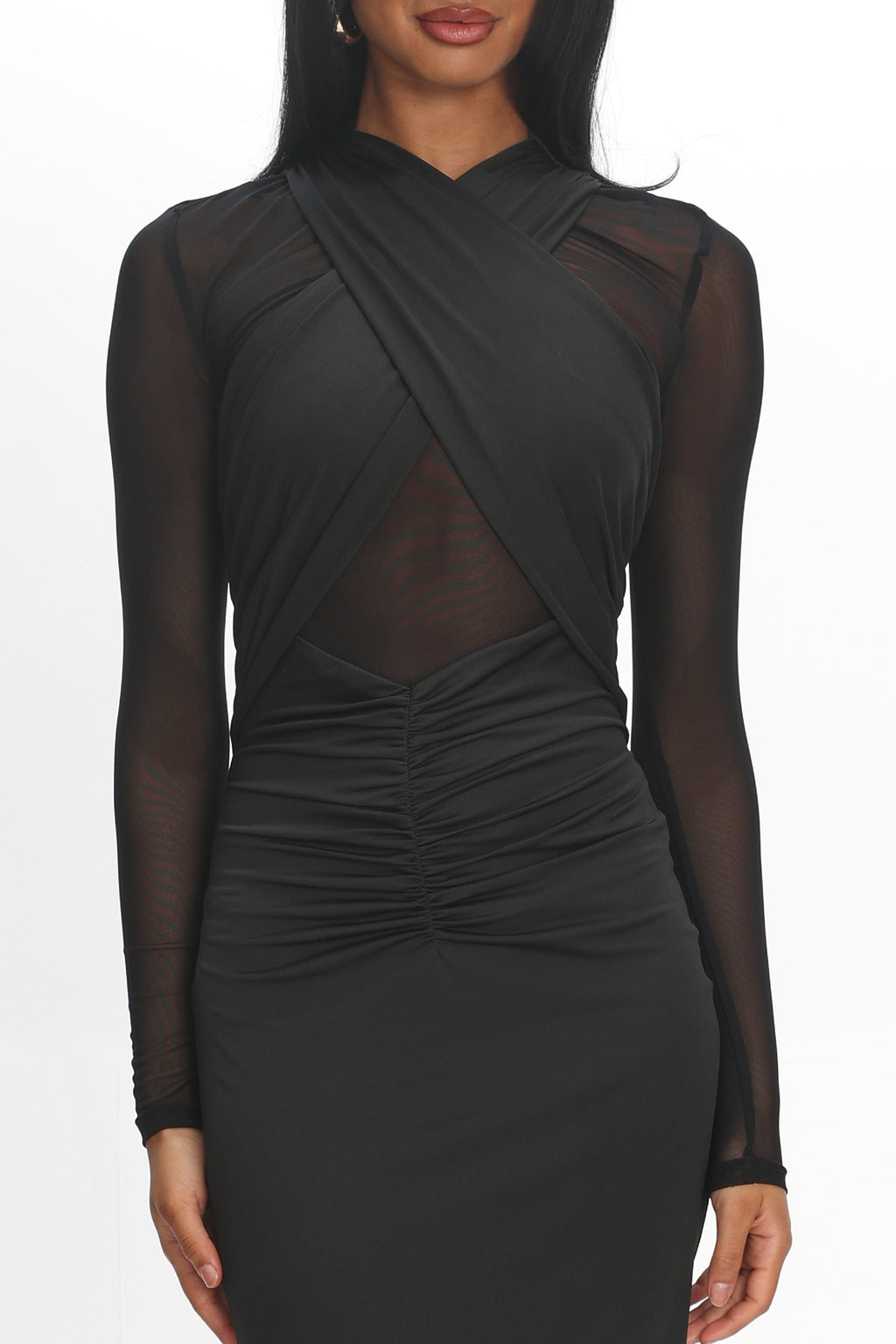 Esther Sheer Waist Maxi Dress Black by Selfie Leslie Australia