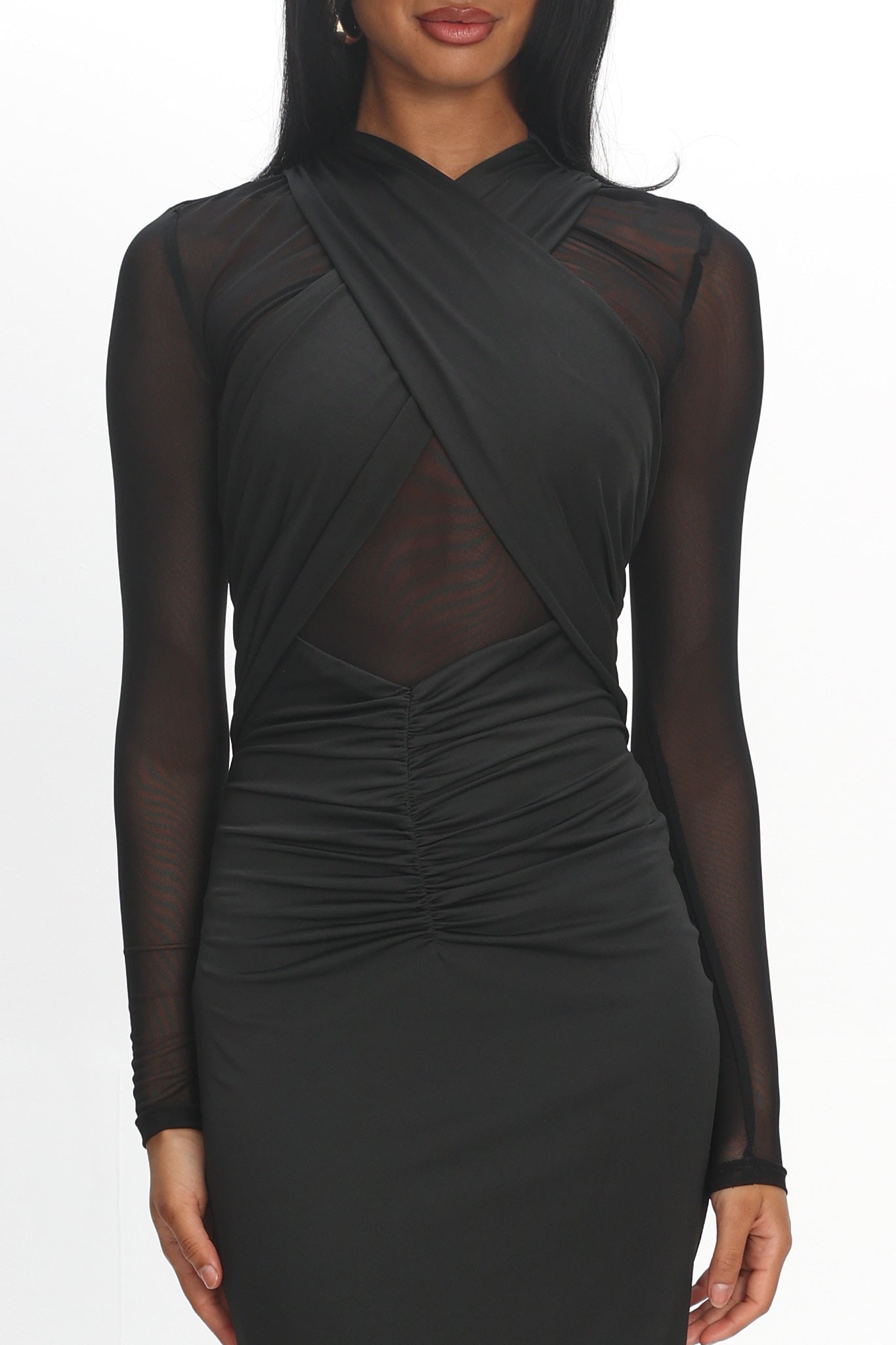 Esther Sheer Waist Maxi Dress Black by Selfie Leslie Australia