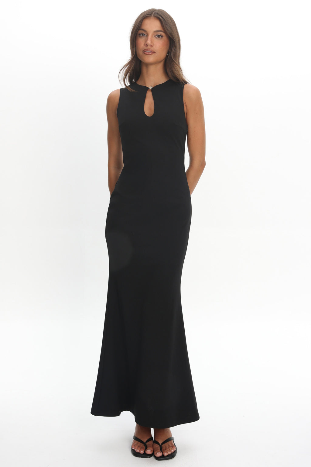 Capucine Key Hole Bust Maxi Dress Black by Selfie Leslie Australia