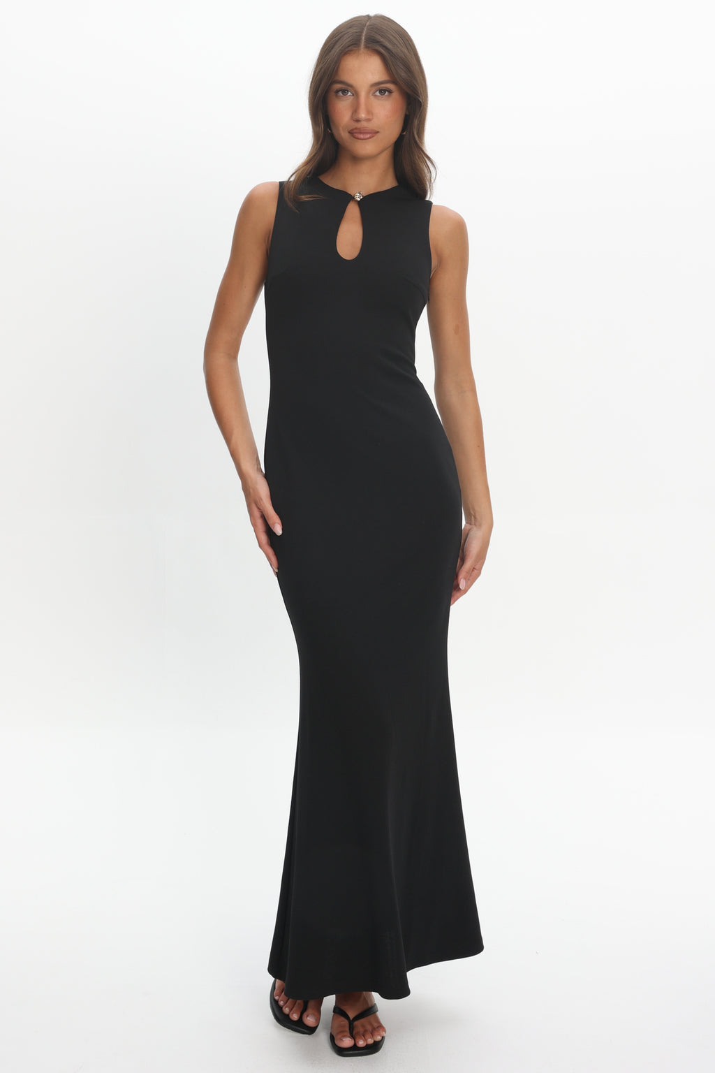 Capucine Key Hole Bust Maxi Dress Black by Selfie Leslie Australia