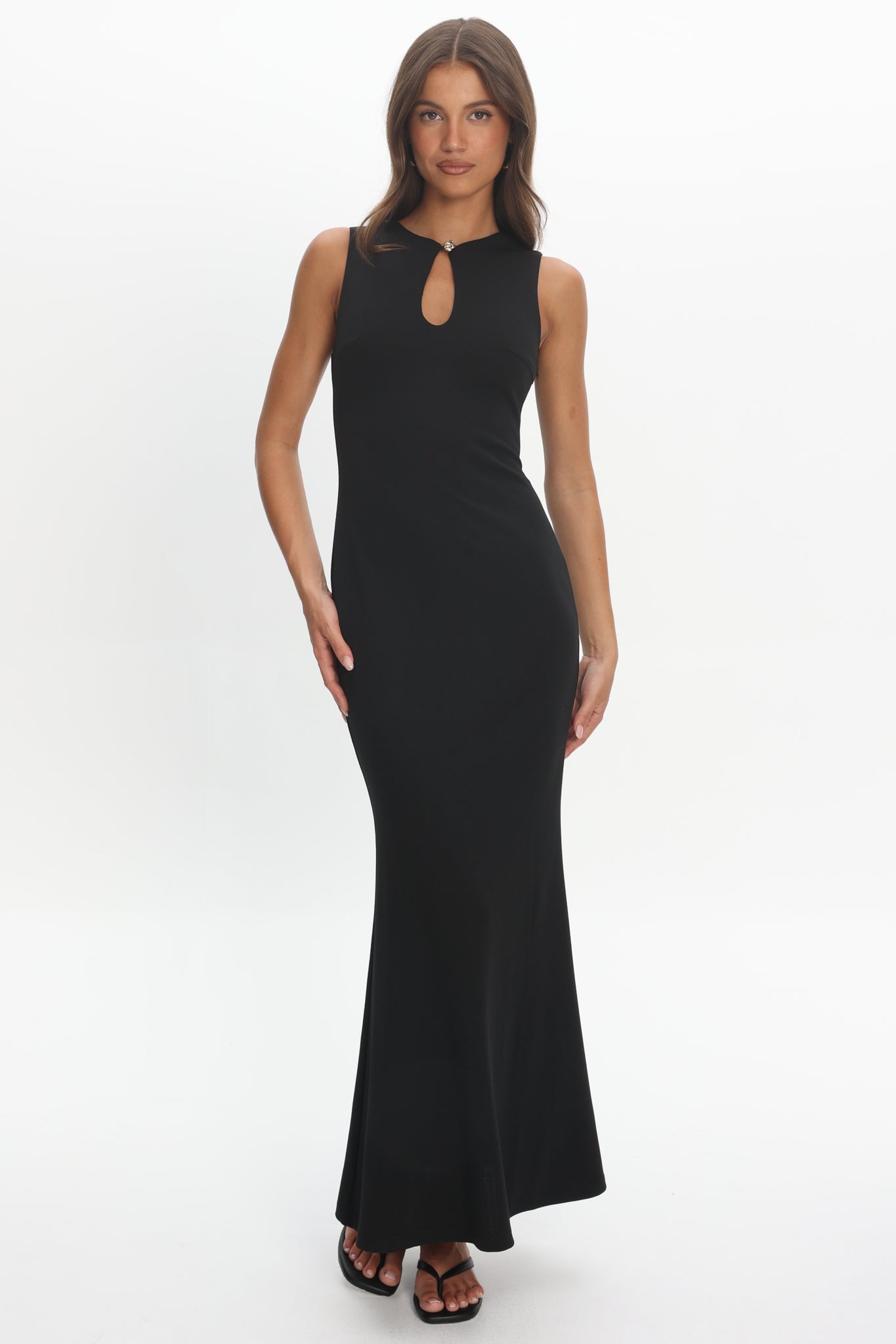 Capucine Key Hole Bust Maxi Dress Black by Selfie Leslie Australia