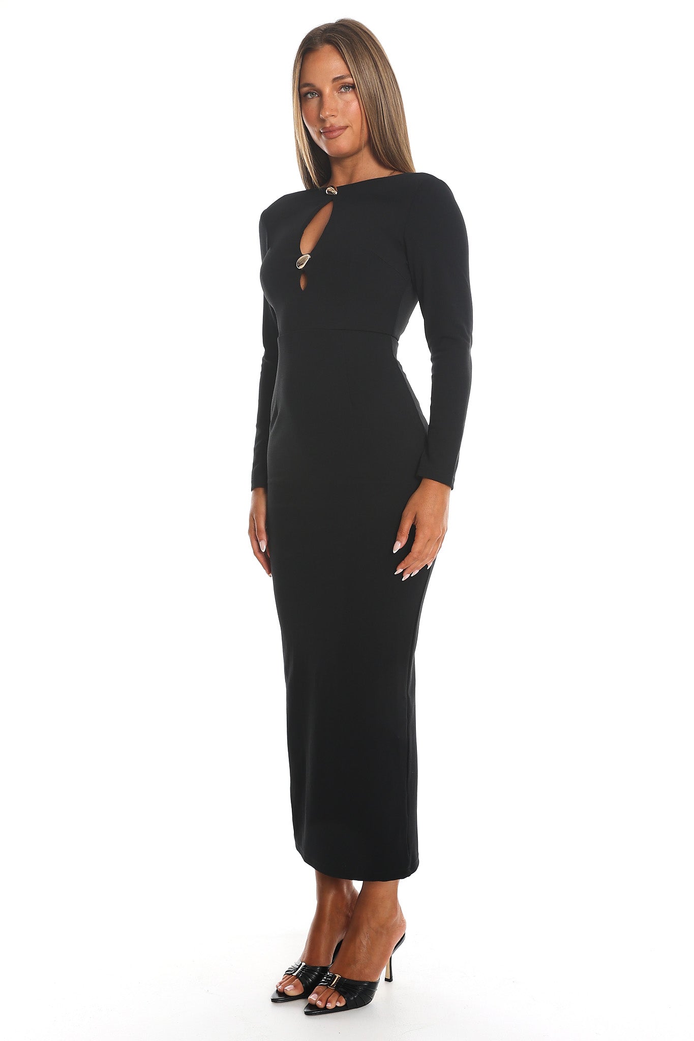 Capucine Key Hole Bust Maxi Dress Black