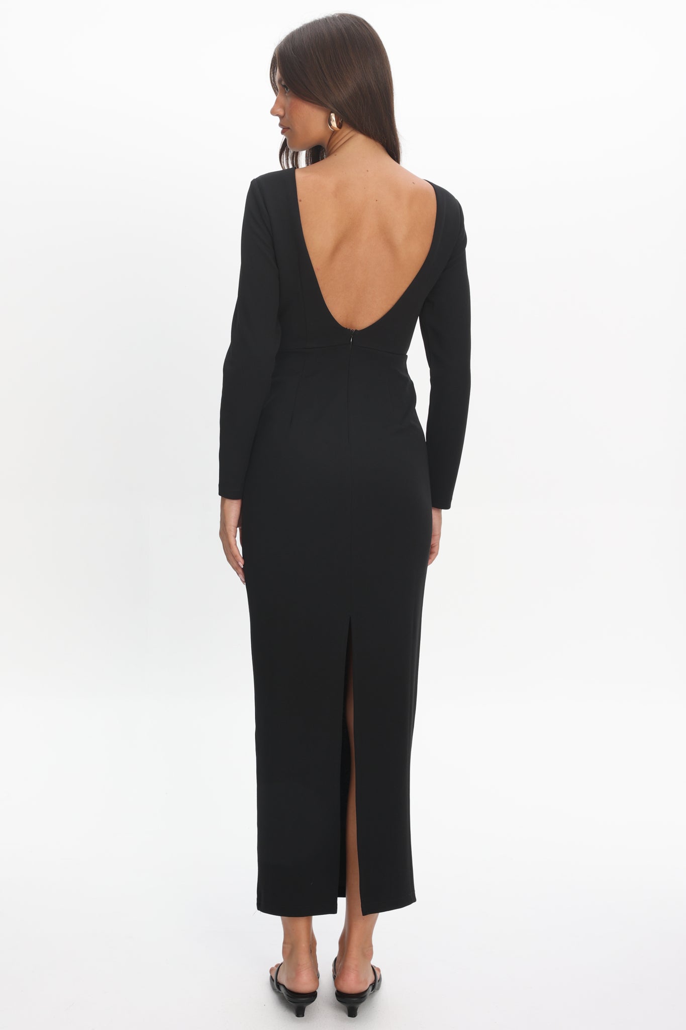 Zoa Keyhole Long Sleeve Maxi Dress Black by Selfie Leslie Australia