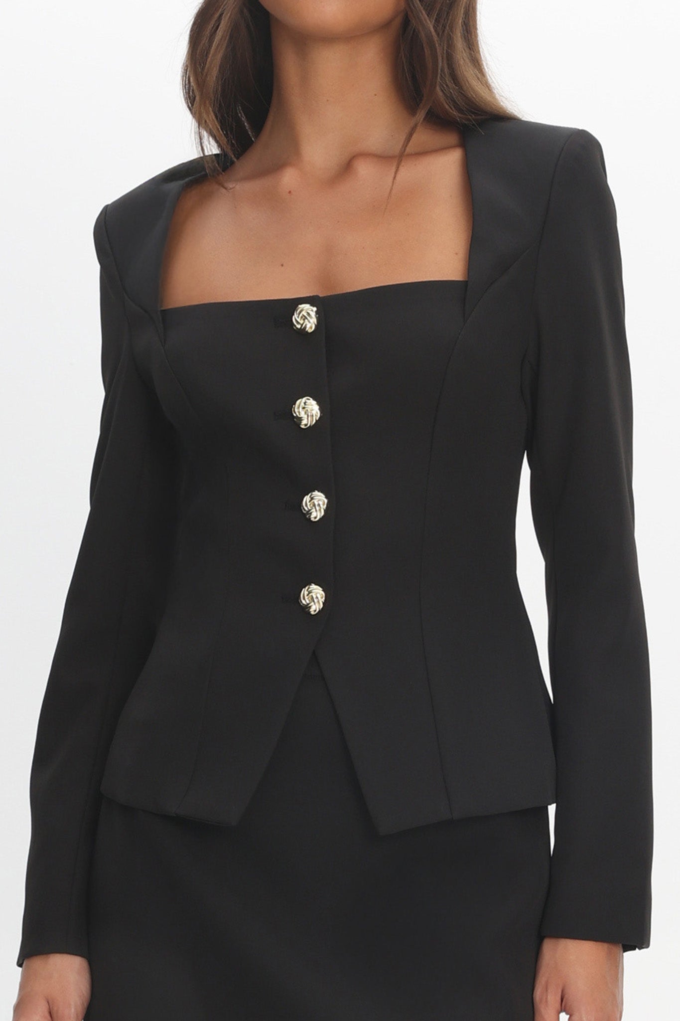 Fellie Button Front Top Black by Selfie Leslie Australia