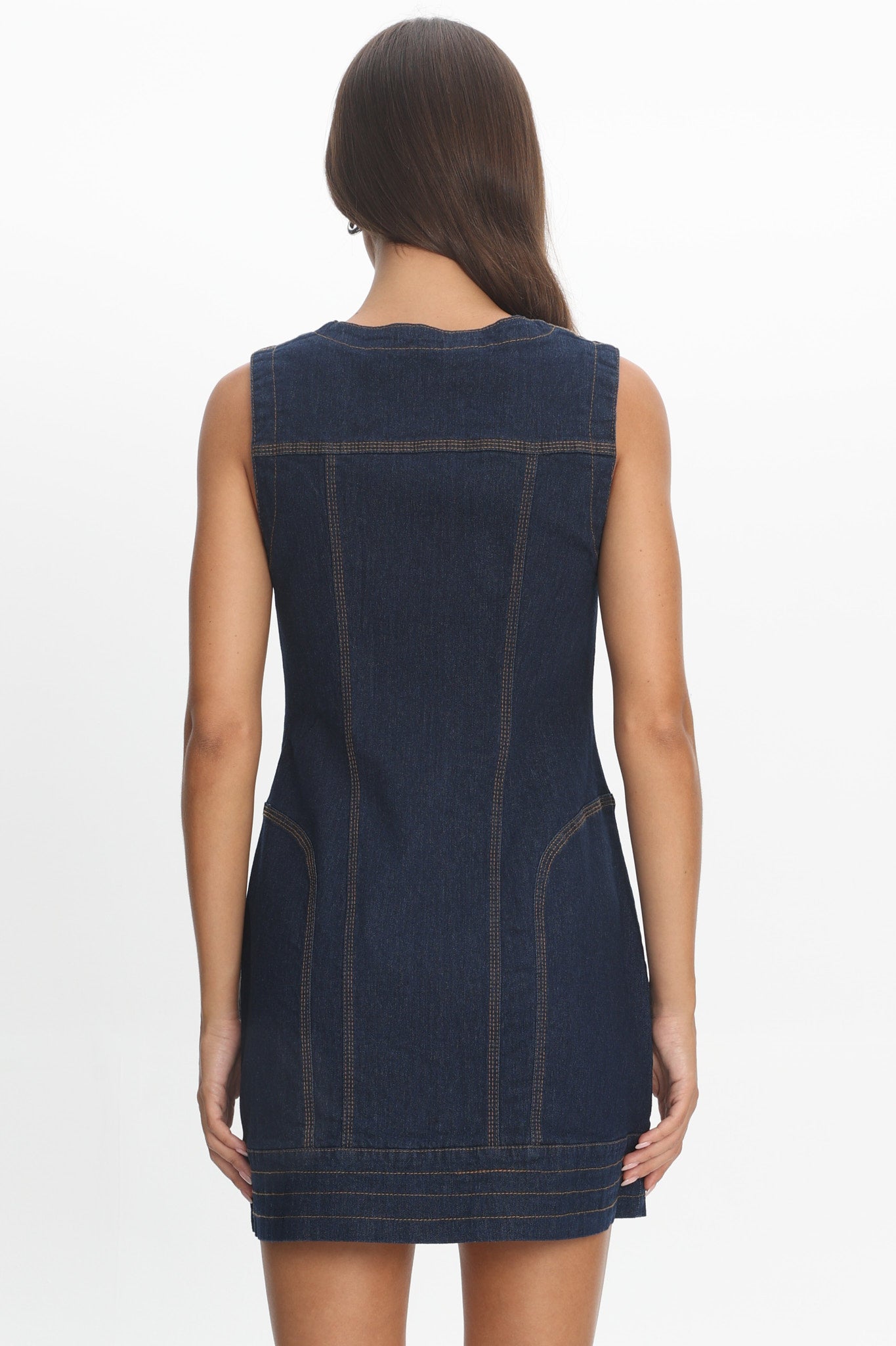 She's From Texas Zipper Front Mini Dress Indigo by Selfie Leslie Australia
