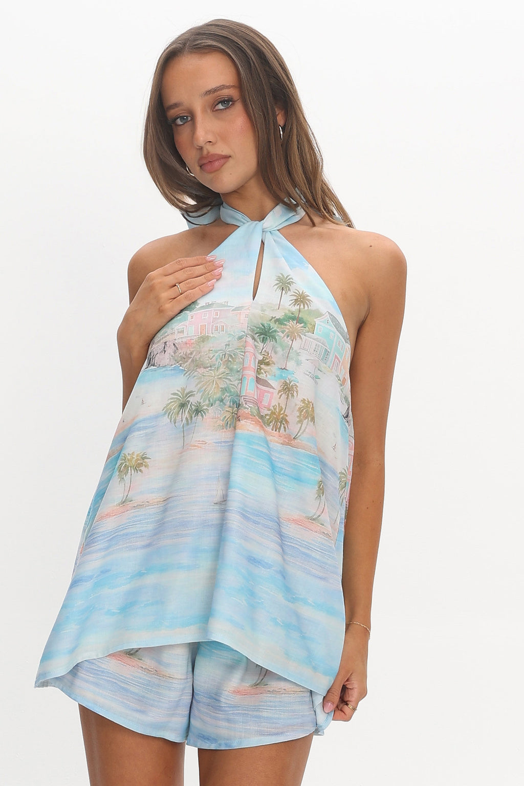 Cape Retreat Halter Top Blue