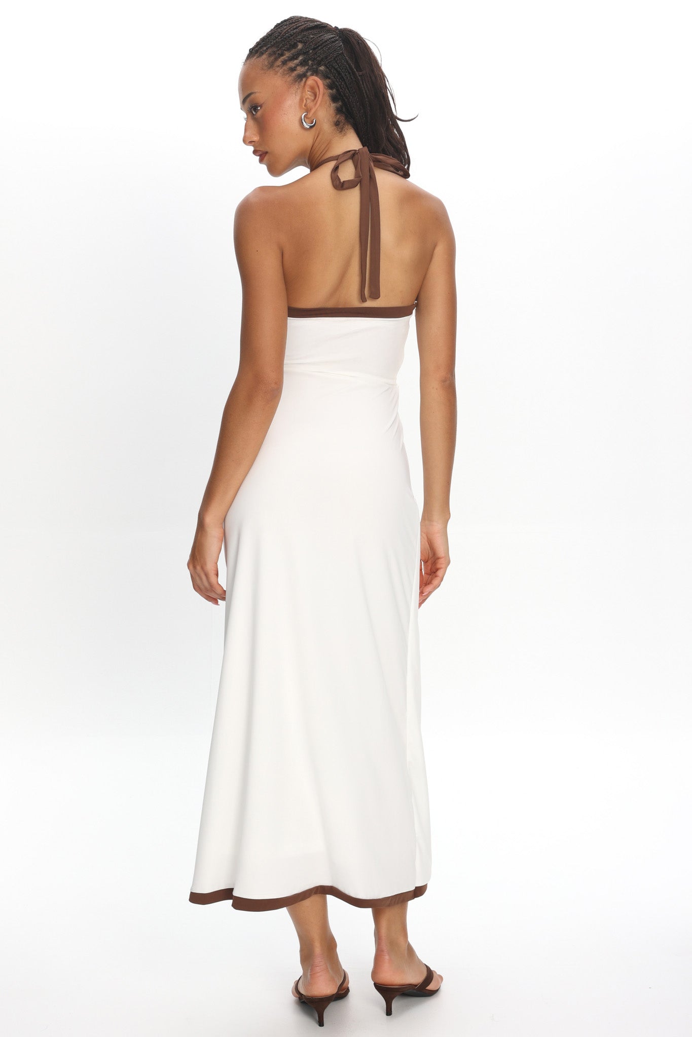 Belira Wrap Front Midi Dress Ivory by Selfie Leslie Australia