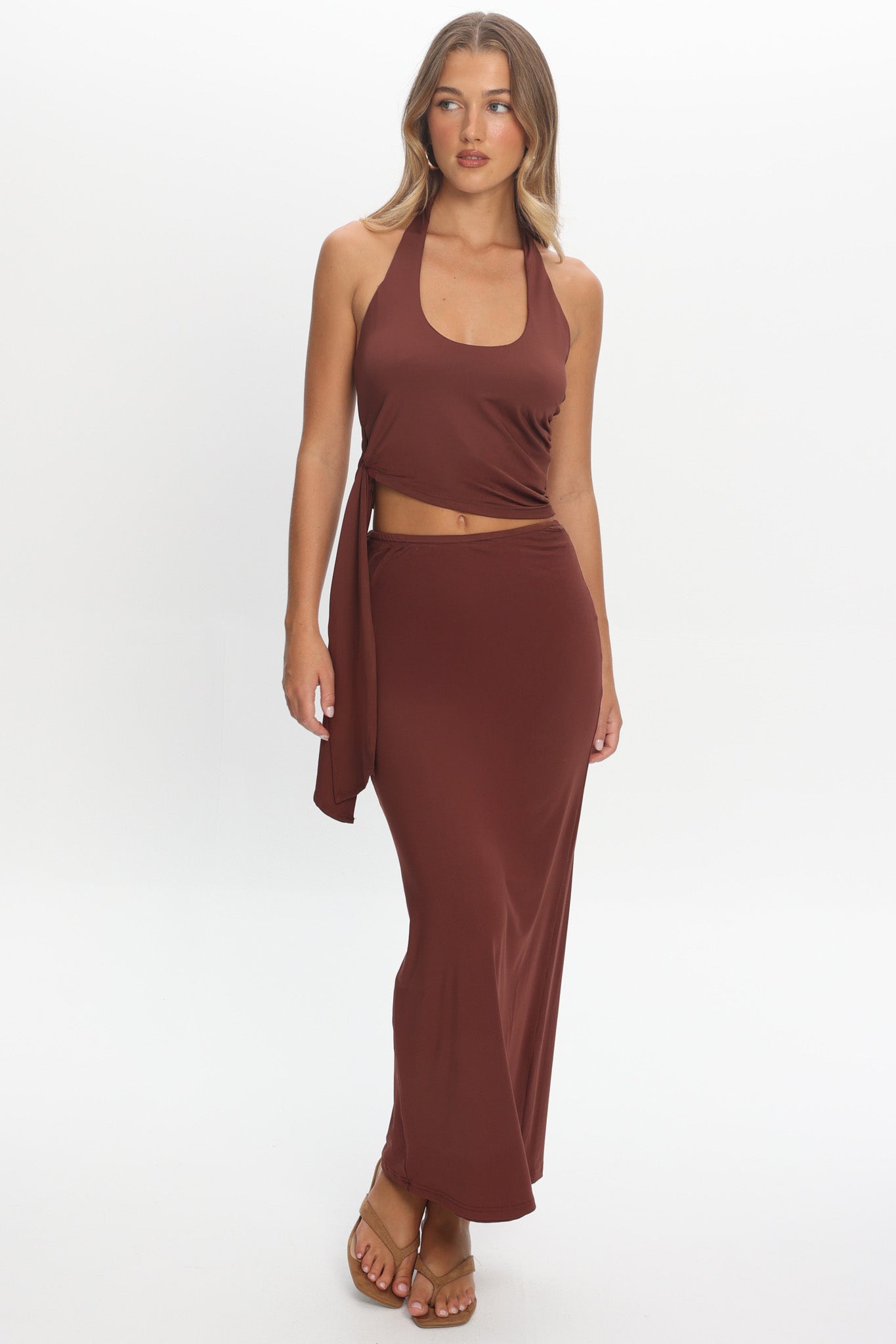 Perez Bodycon Maxi Skirt Wine by Selfie Leslie Australia