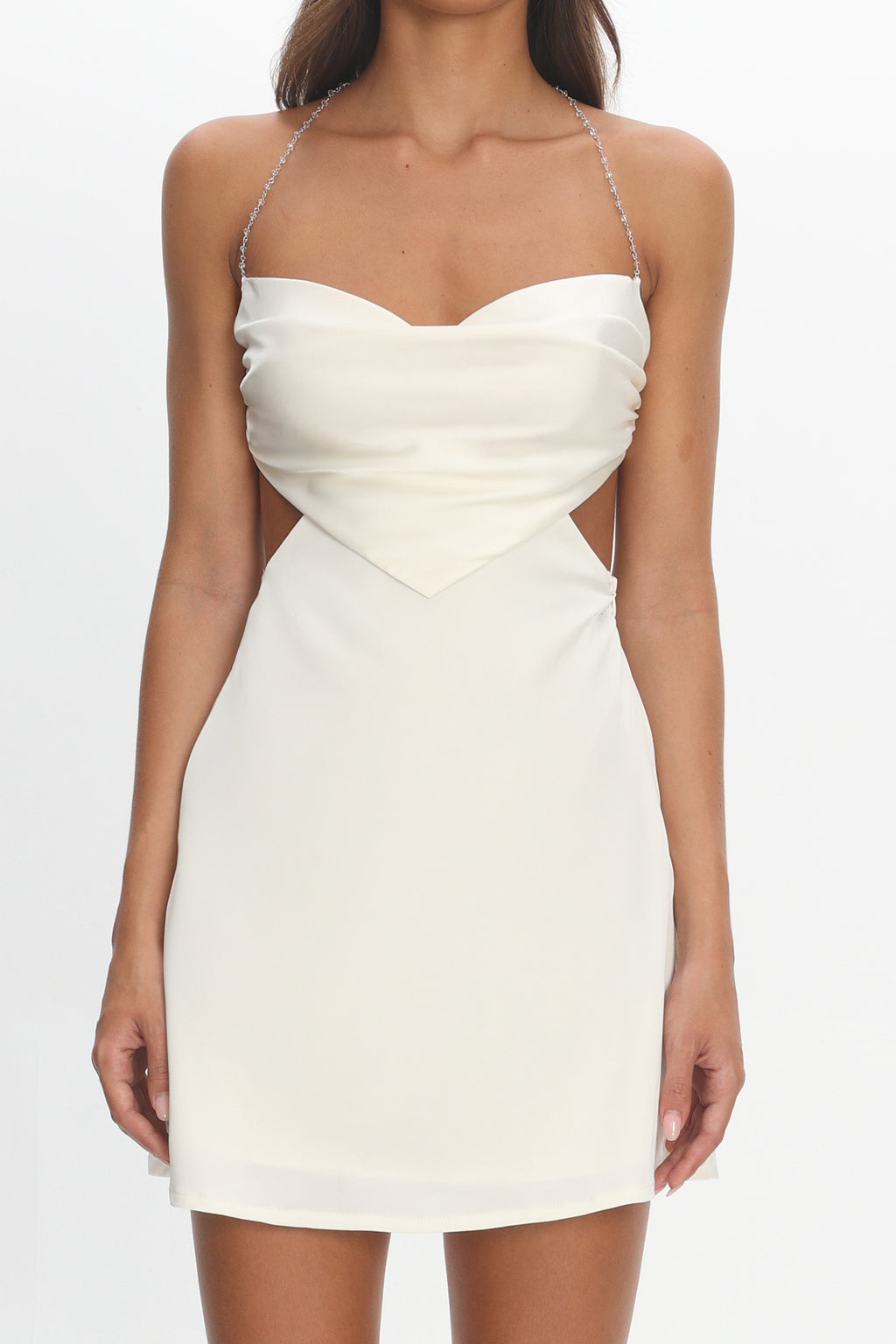 Keke Bead Strap Cut-Out Mini Dress Ivory by Selfie Leslie Australia
