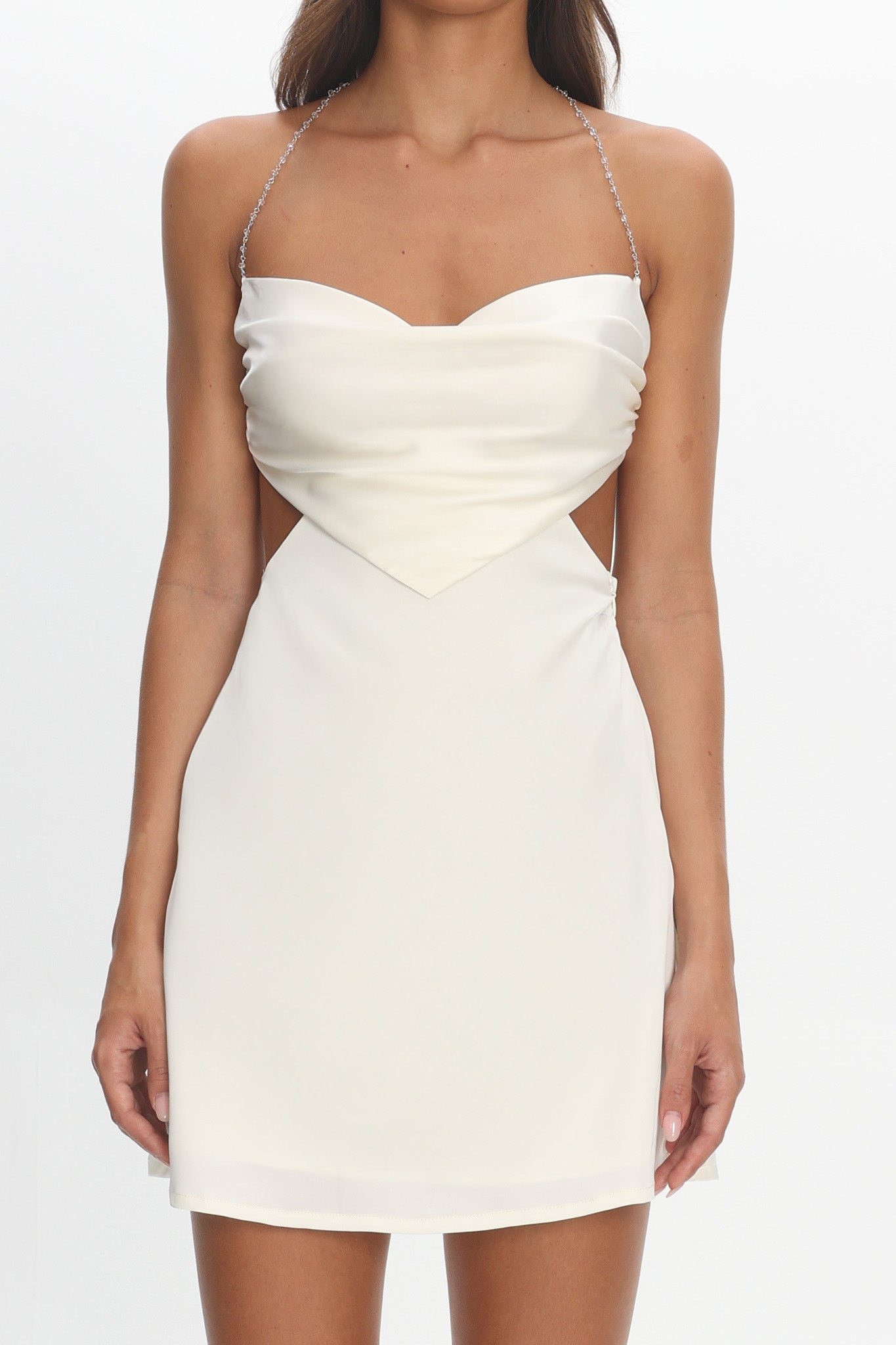 Keke Bead Strap Cut-Out Mini Dress Ivory by Selfie Leslie Australia