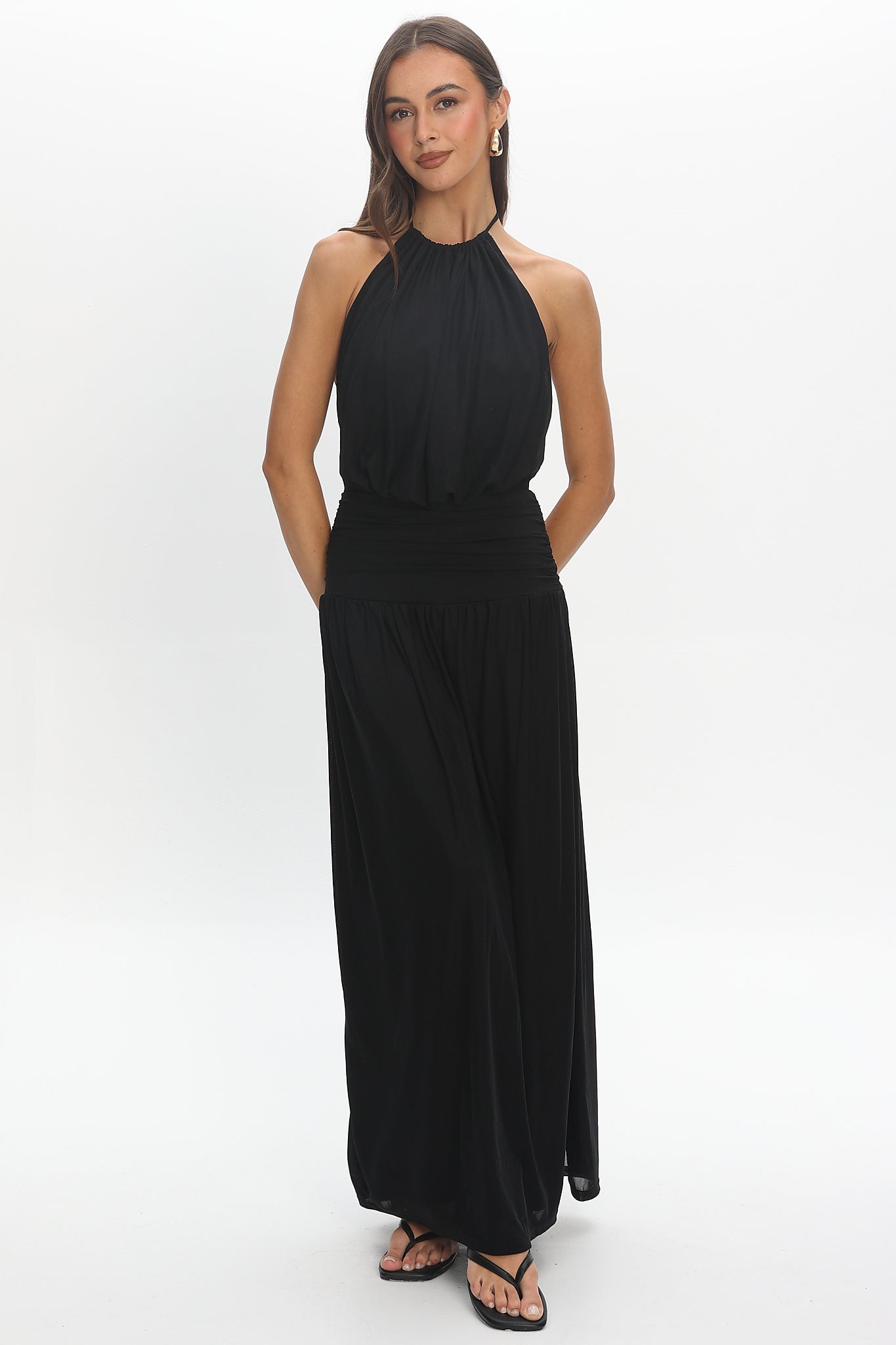 Free Spirit Halter Maxi Dress Black