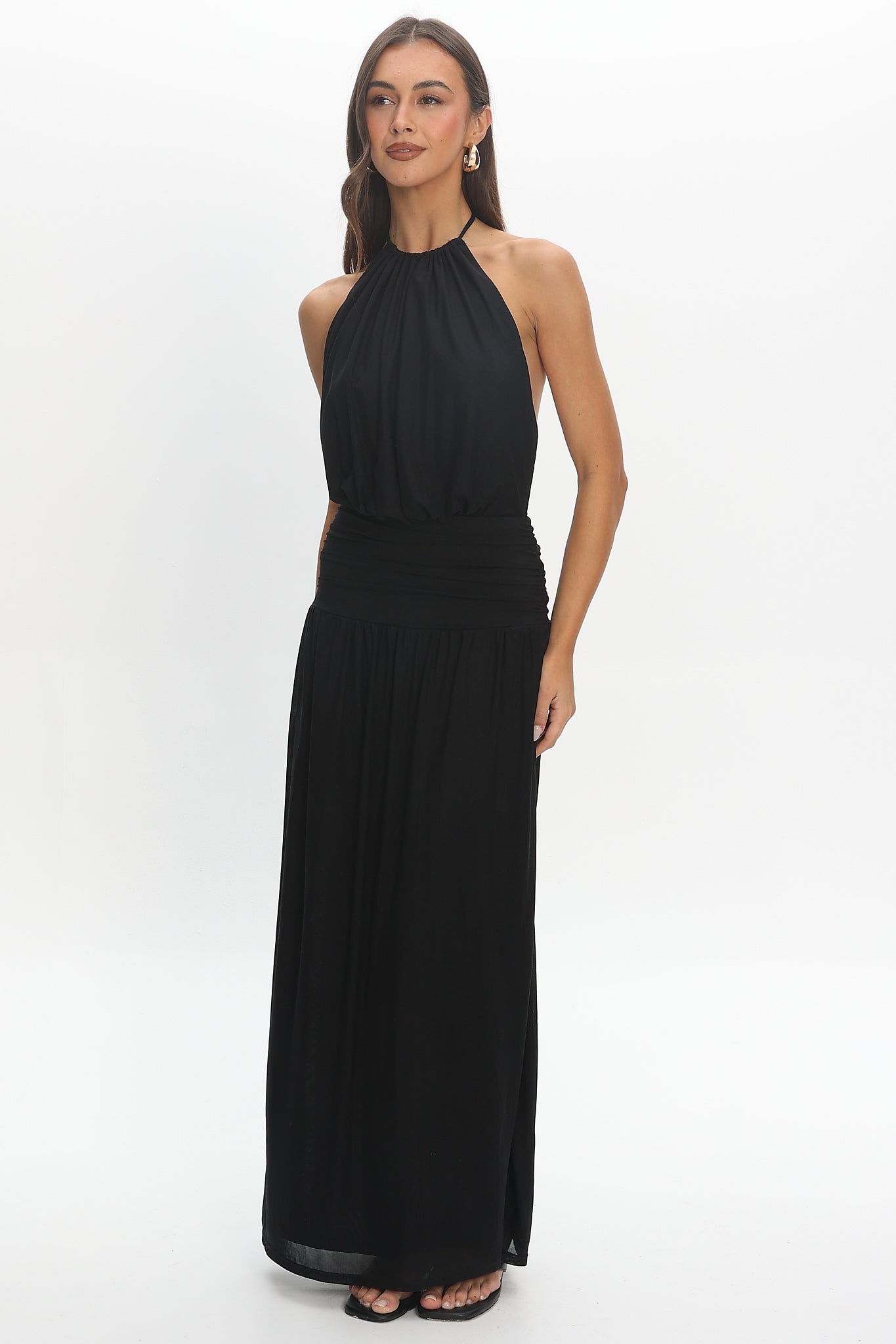 Free Spirit Halter Maxi Dress Black
