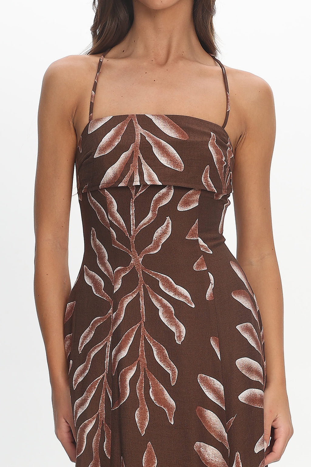 Mariana Strappy Back Maxi Dress Print Chocolate by Selfie Leslie Australia