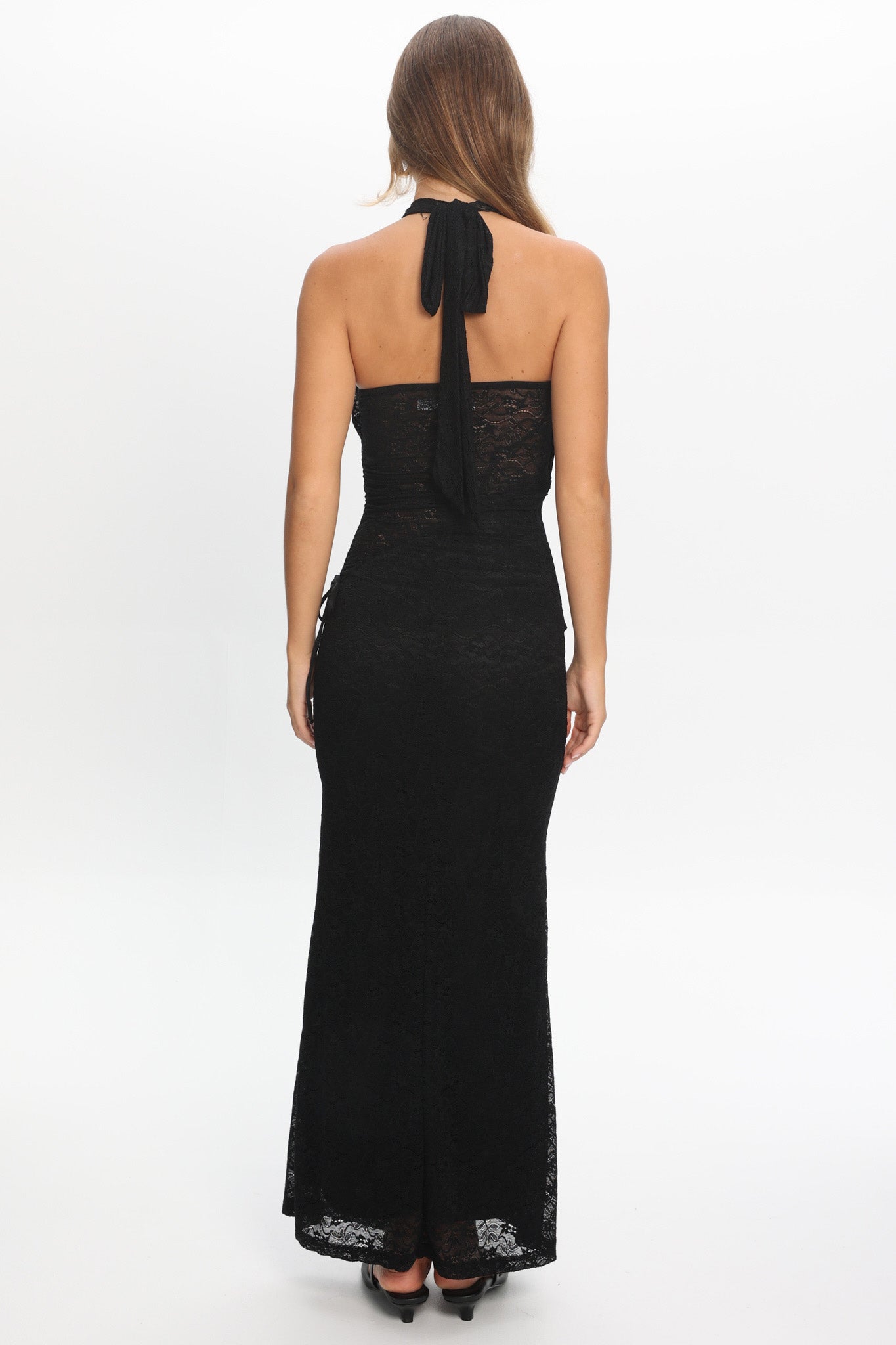 Karmella Ruched Halterneck Maxi Dress Black