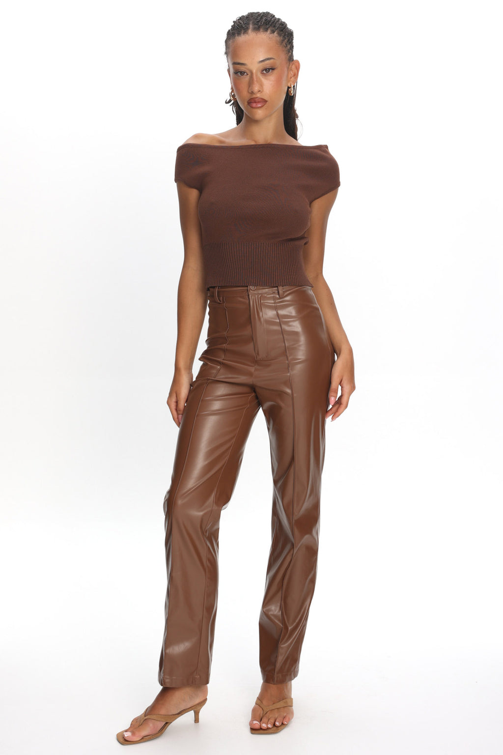 Renza Knit Top Chocolate