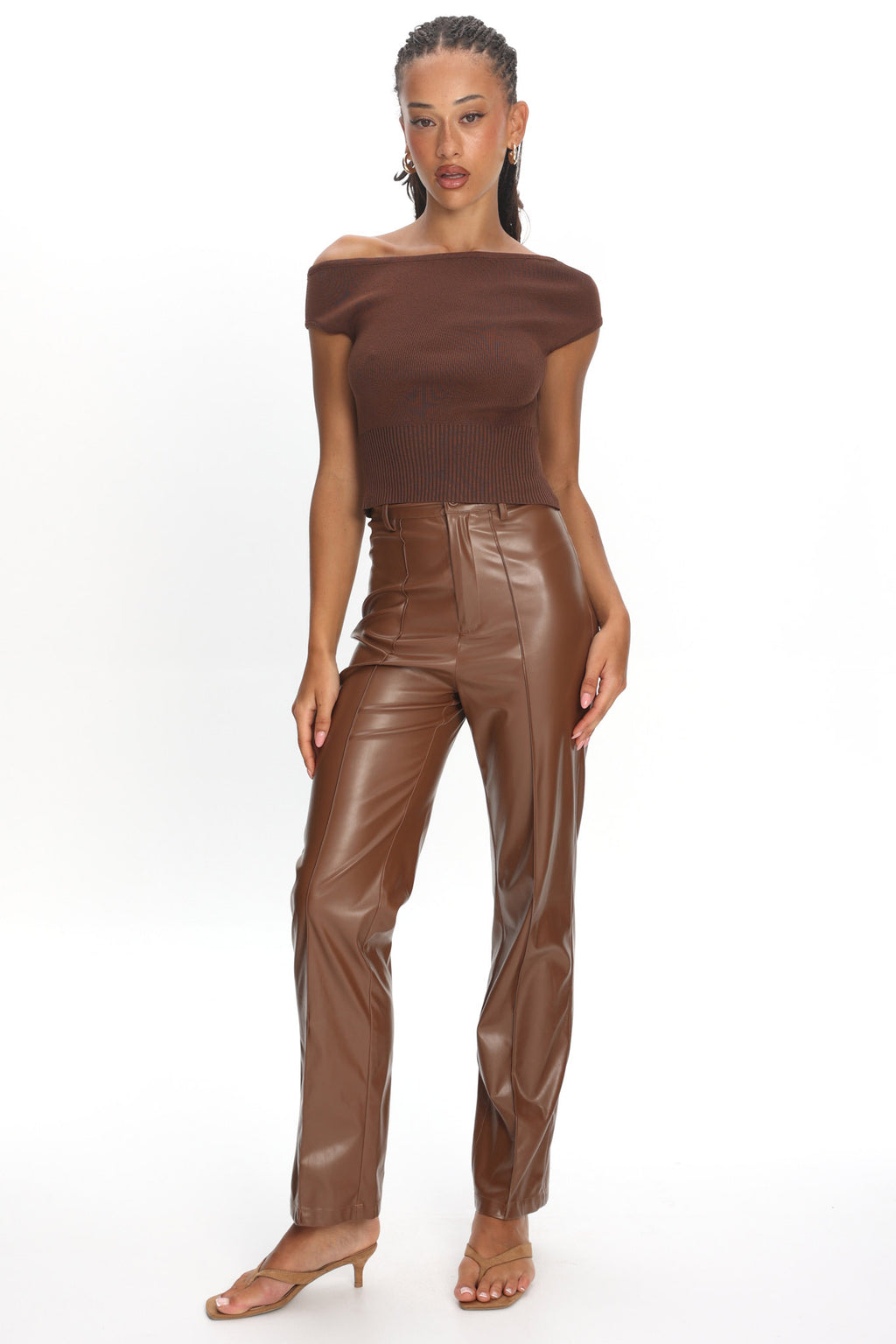 Renza Knit Top Chocolate