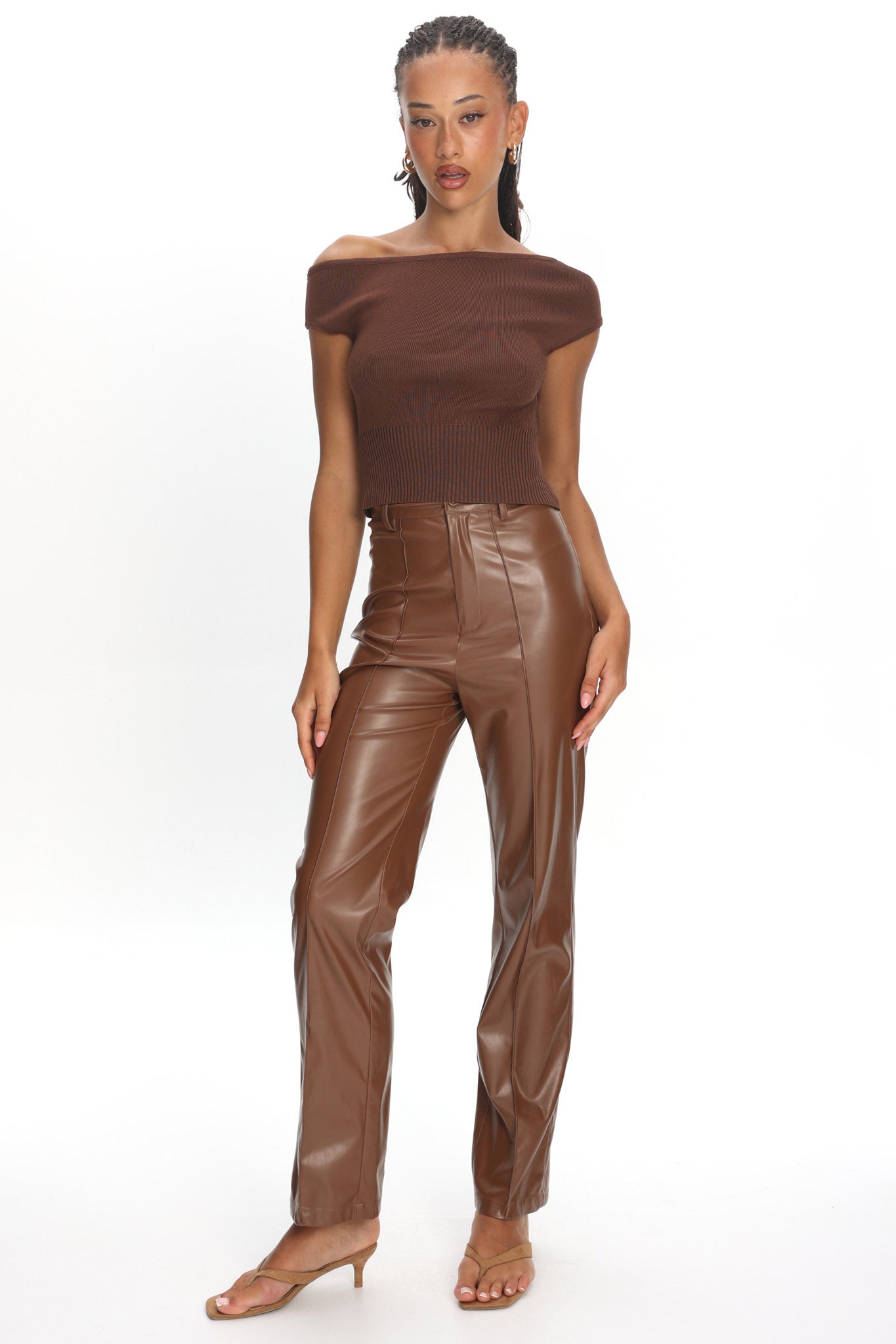 Renza Knit Top Chocolate