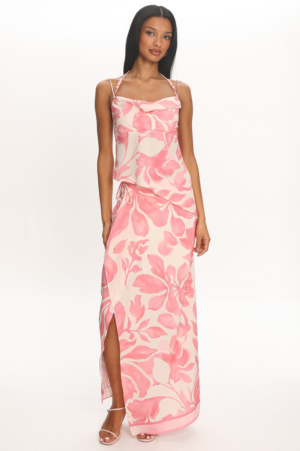 Azumi Wrap Maxi Skirt Pink