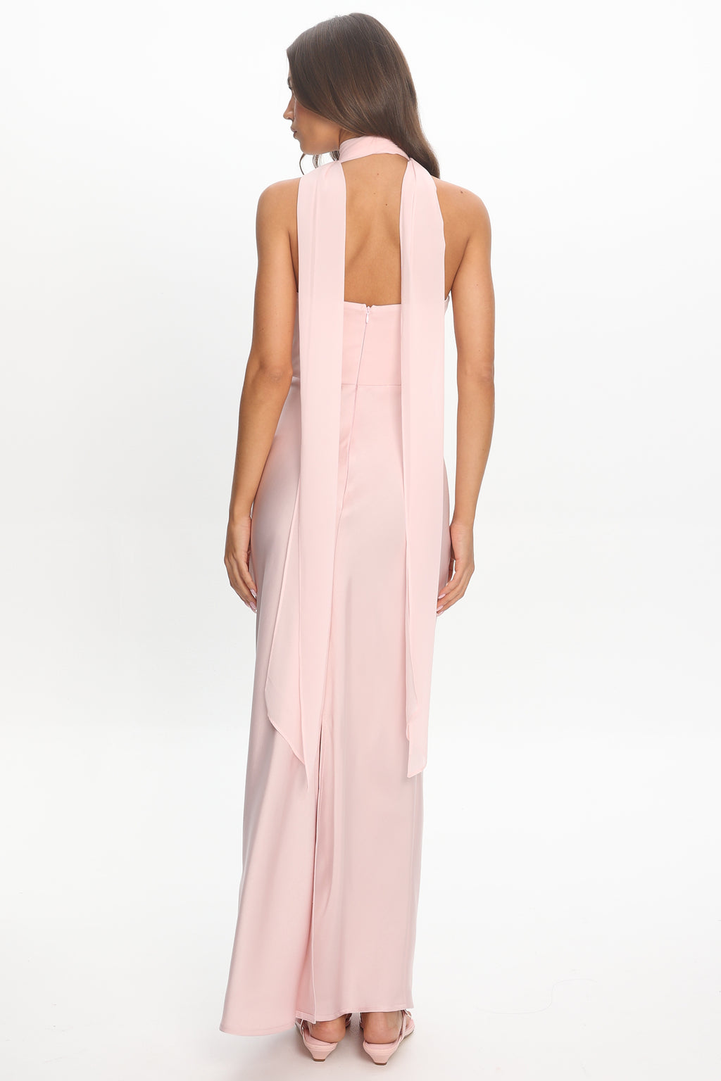 Tirsa Chiffon Halterneck Maxi Dress Pink by Selfie Leslie Australia