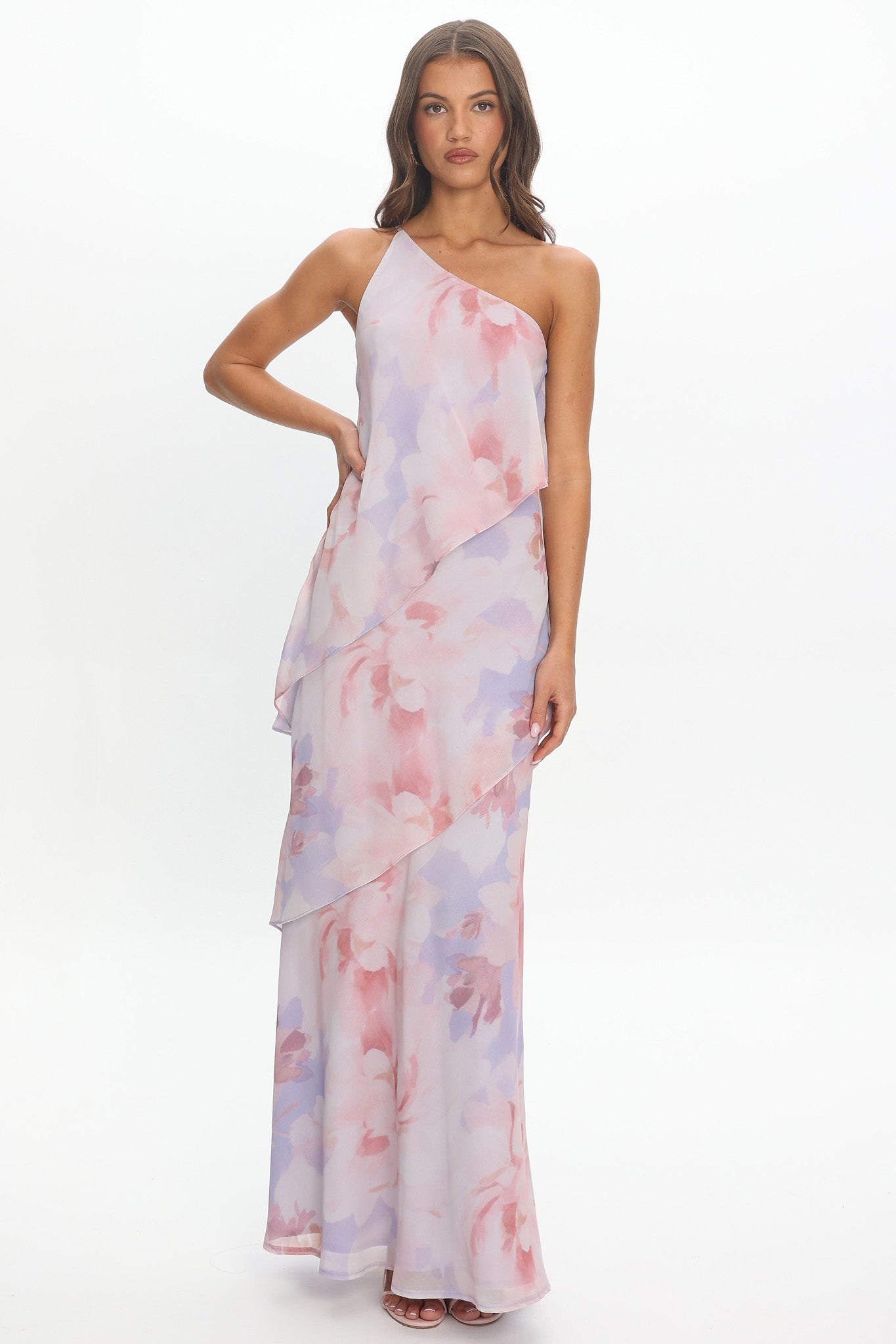 Aralia One Shoulder Maxi Dress Lilac