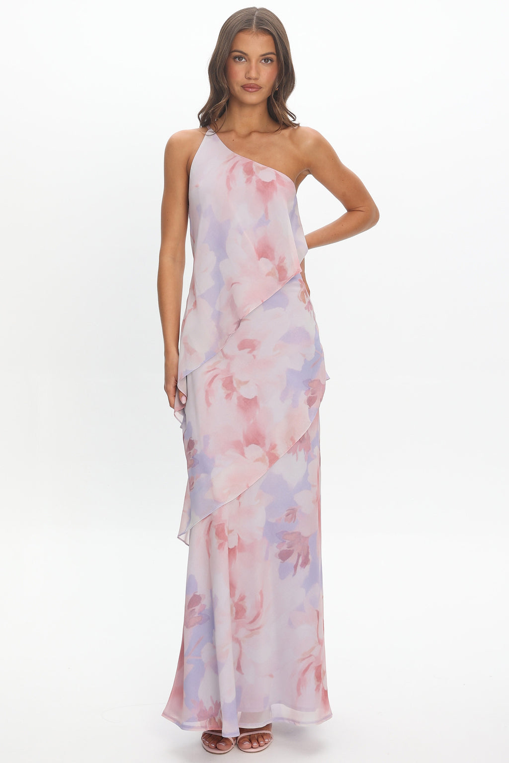 Aralia One Shoulder Maxi Dress Lilac