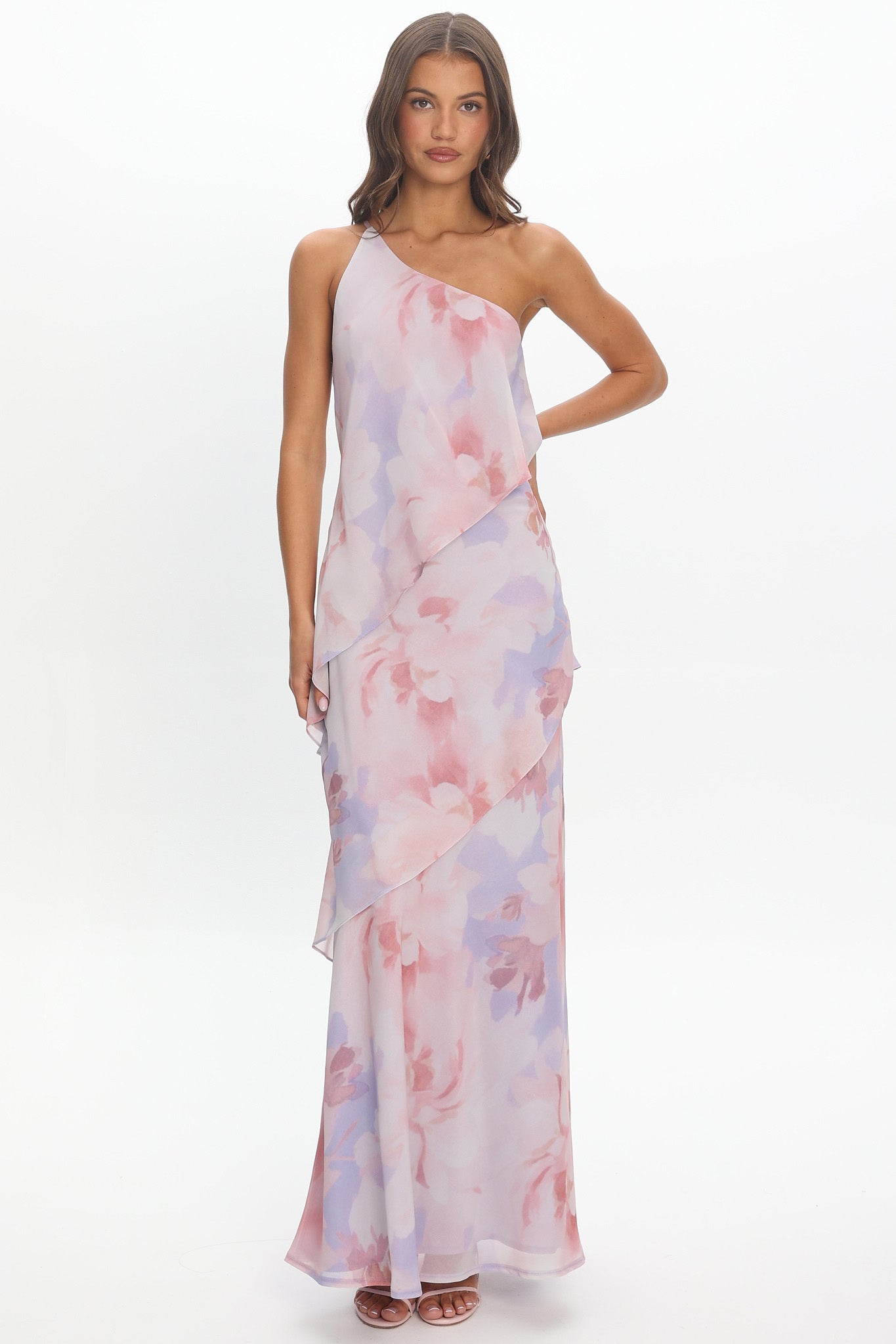 Aralia One Shoulder Maxi Dress Lilac