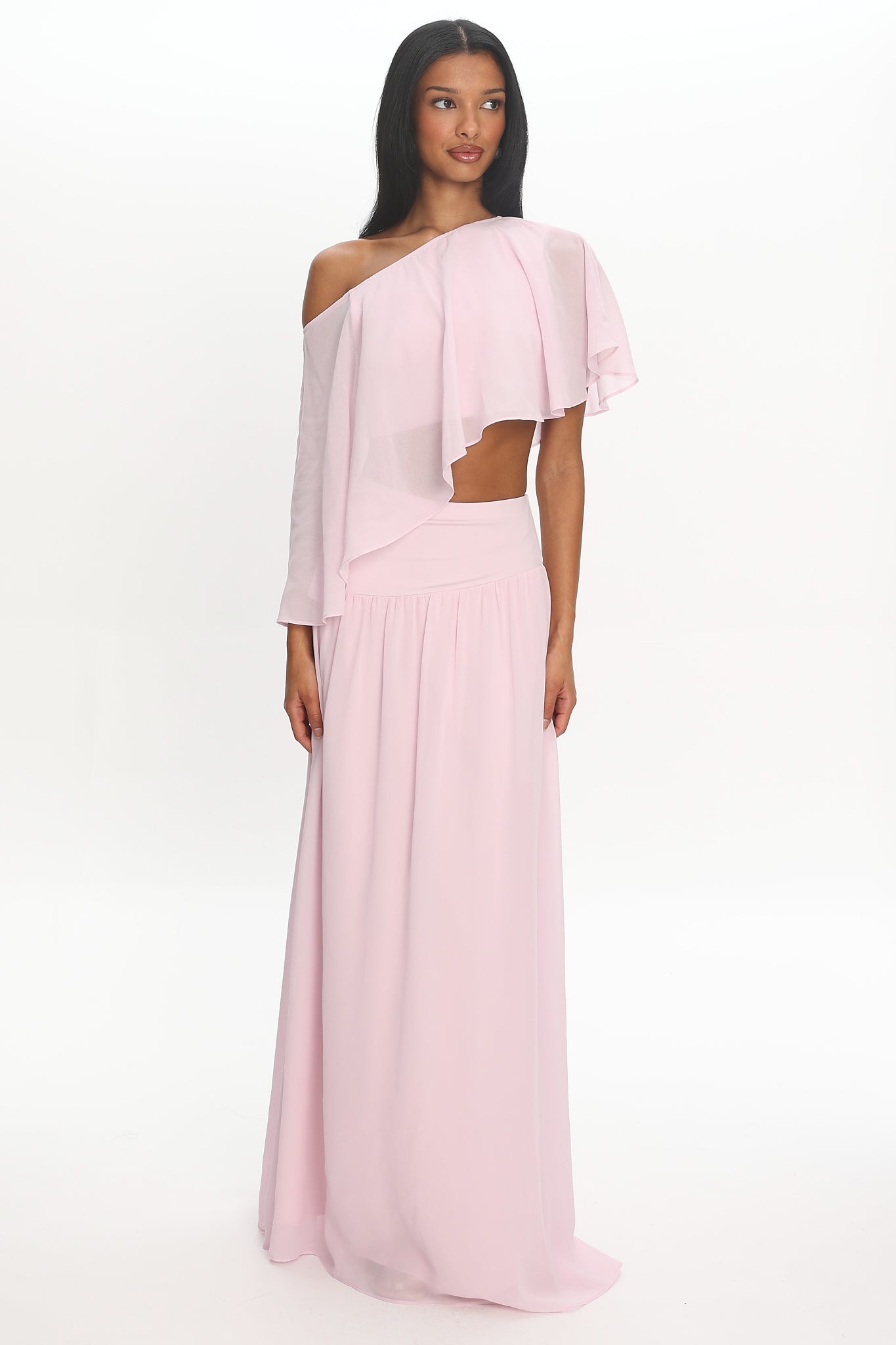 Lela Cutout Flutter Crop Top Blush