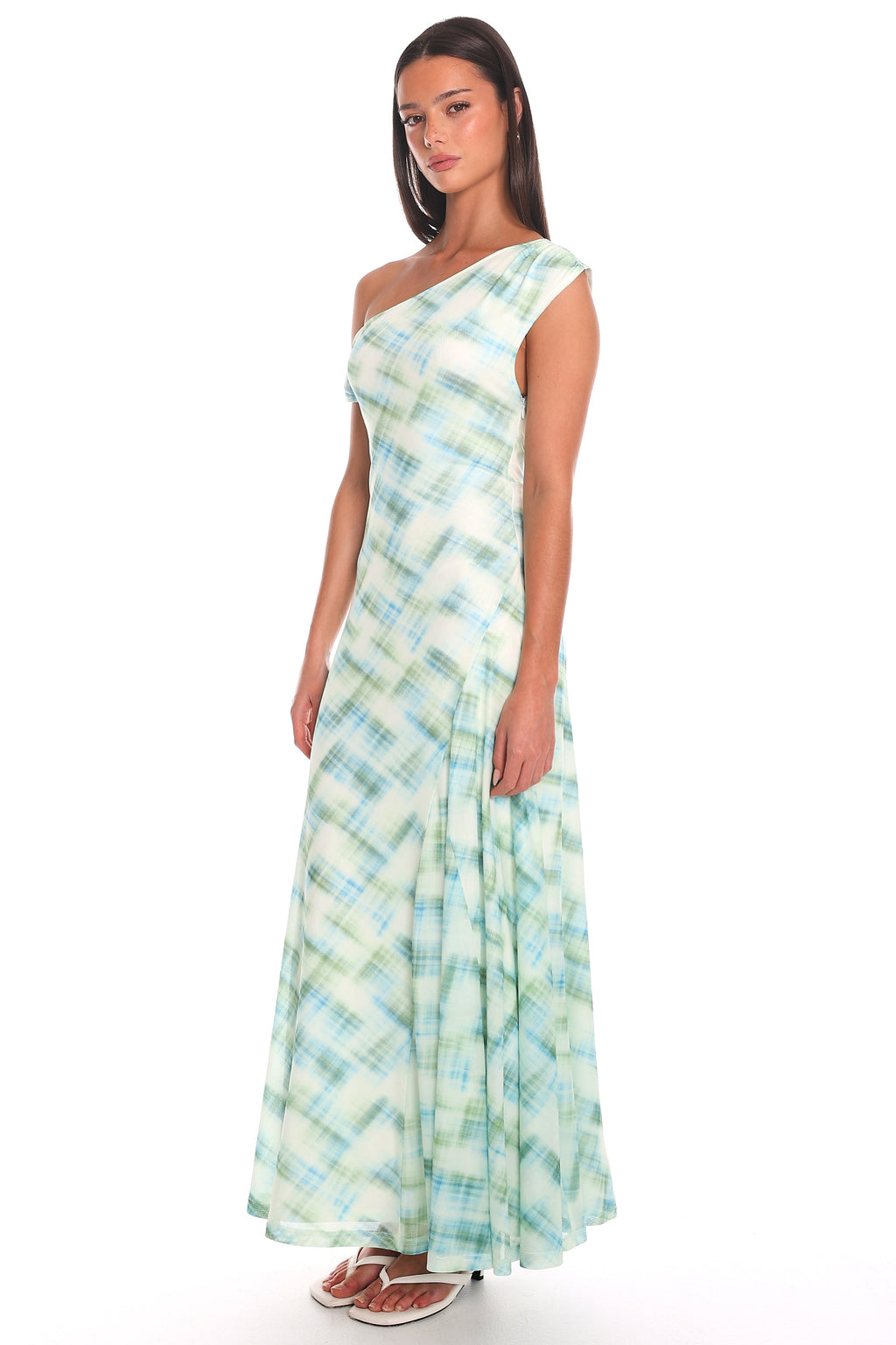 Riviera Haze Off-Shoulder Maxi Dress Green
