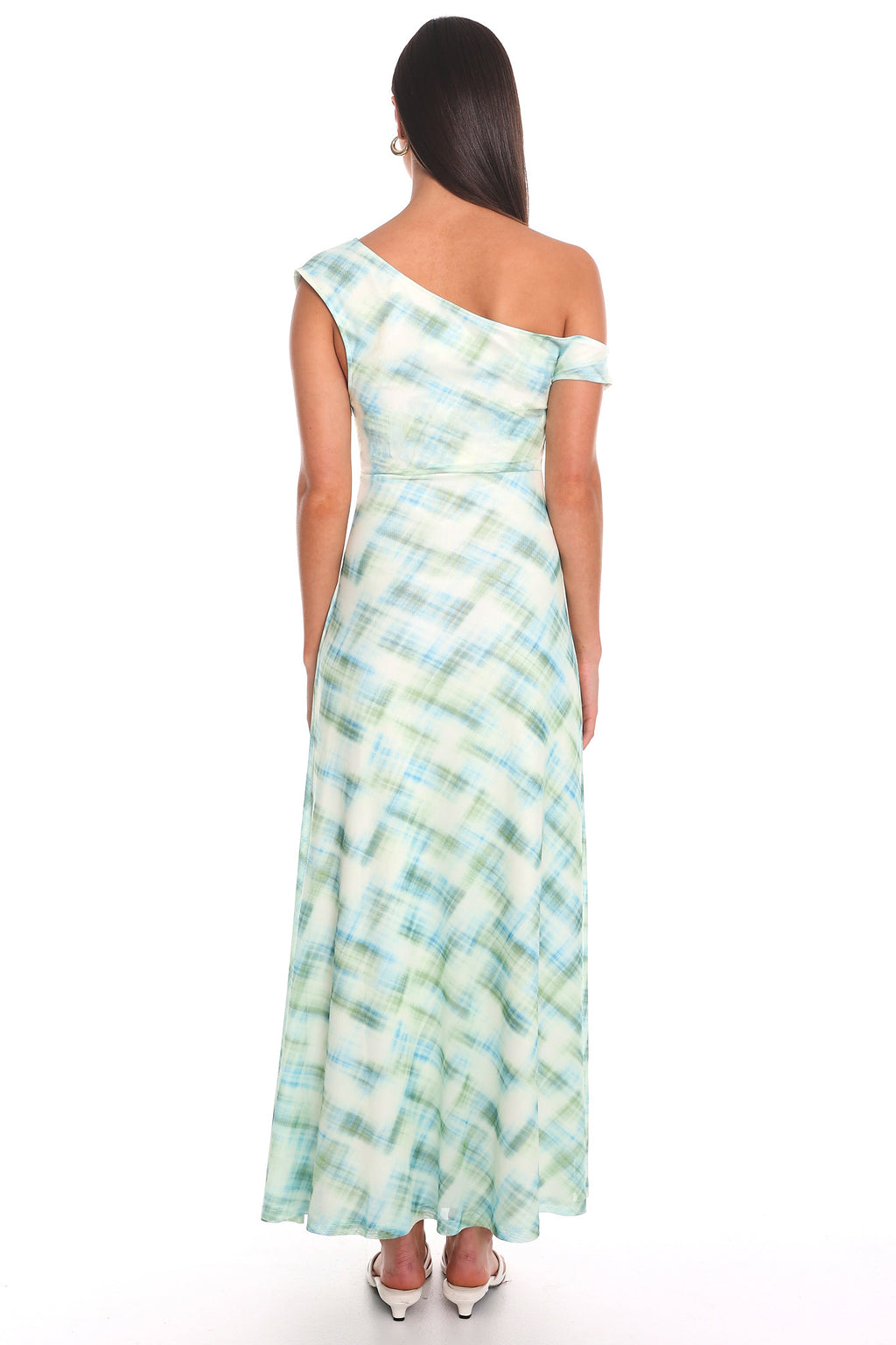 Riviera Haze Off-Shoulder Maxi Dress Green