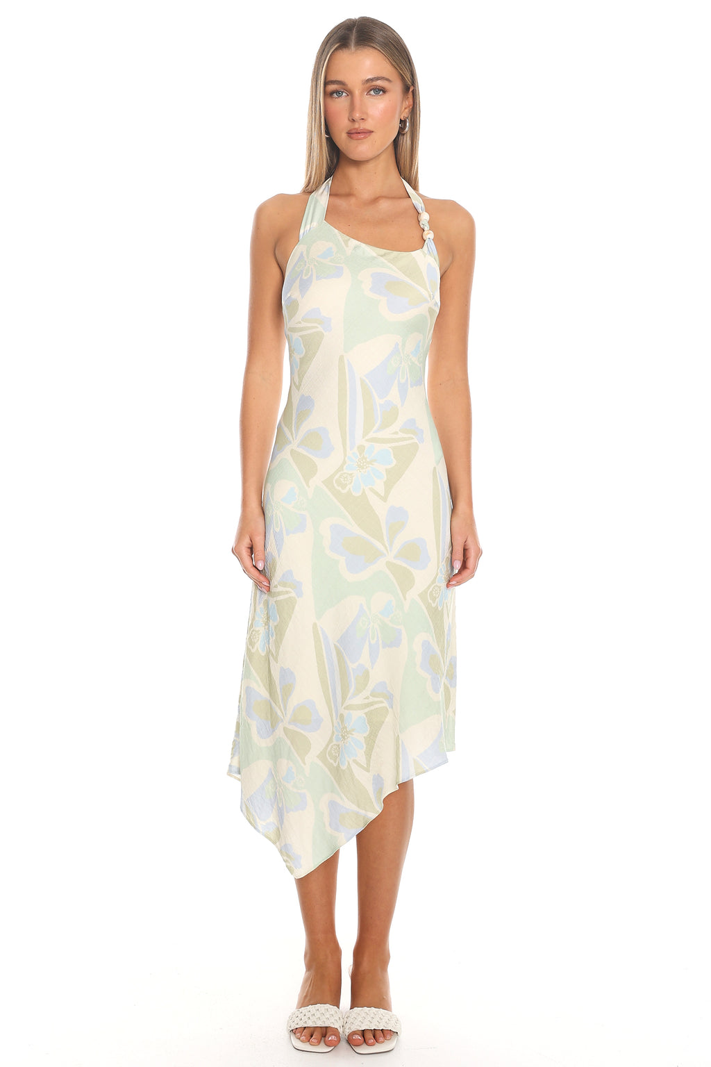 After Sunrise Asymmetric Midi Dress Mint