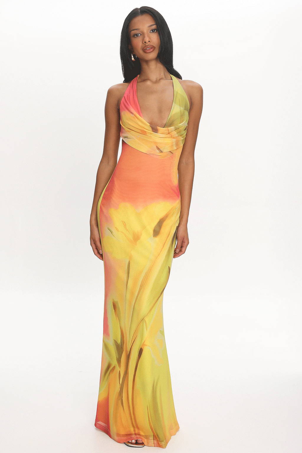 Dusky Skies Halter Maxi Dress Sunset
