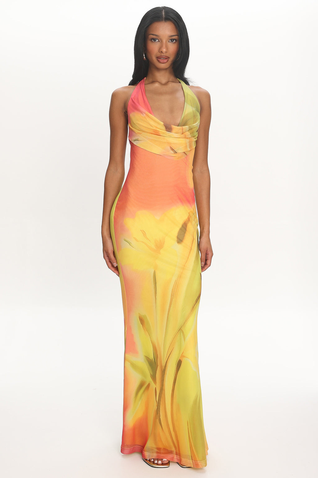 Dusky Skies Halter Maxi Dress Sunset