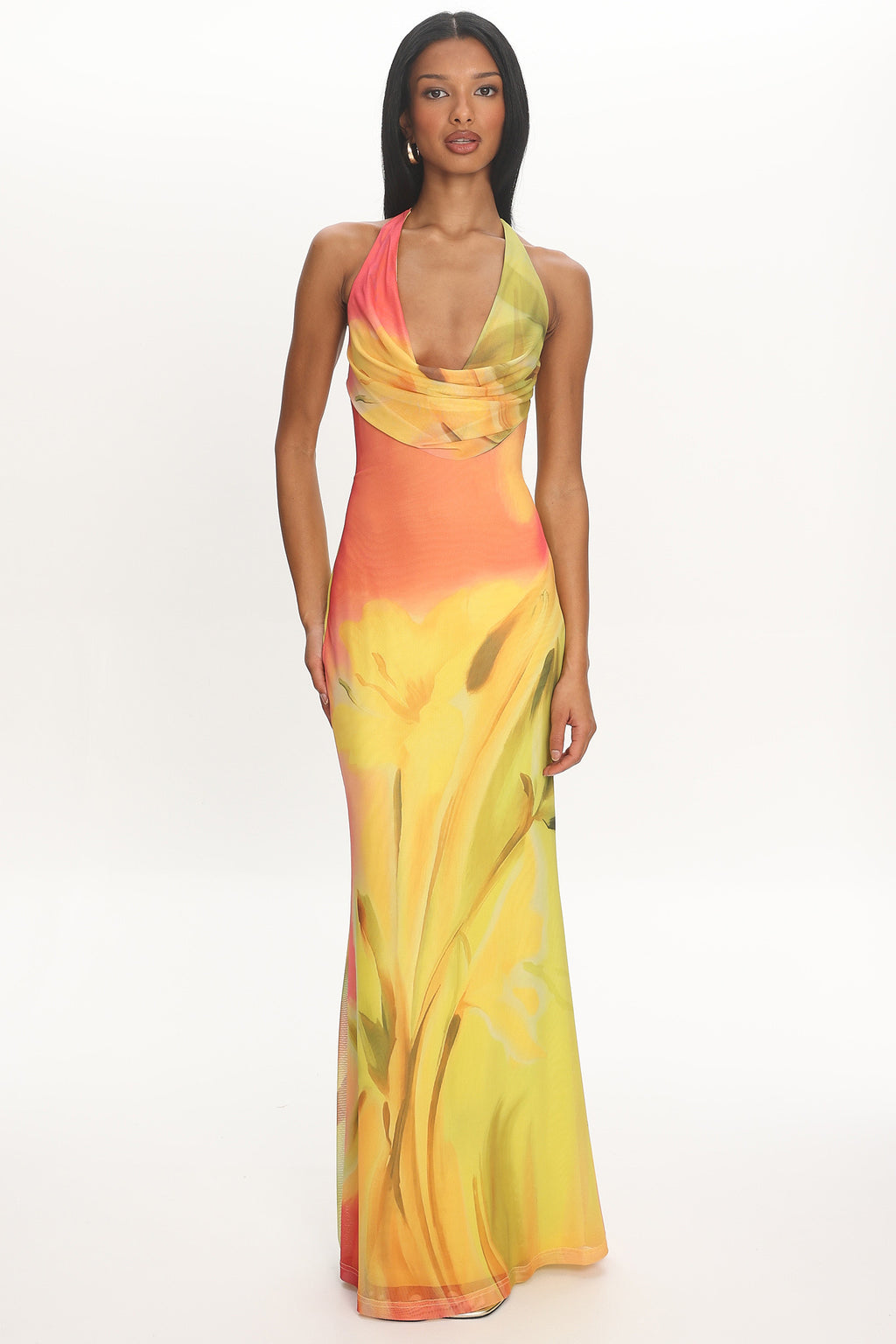 Dusky Skies Halter Maxi Dress Sunset