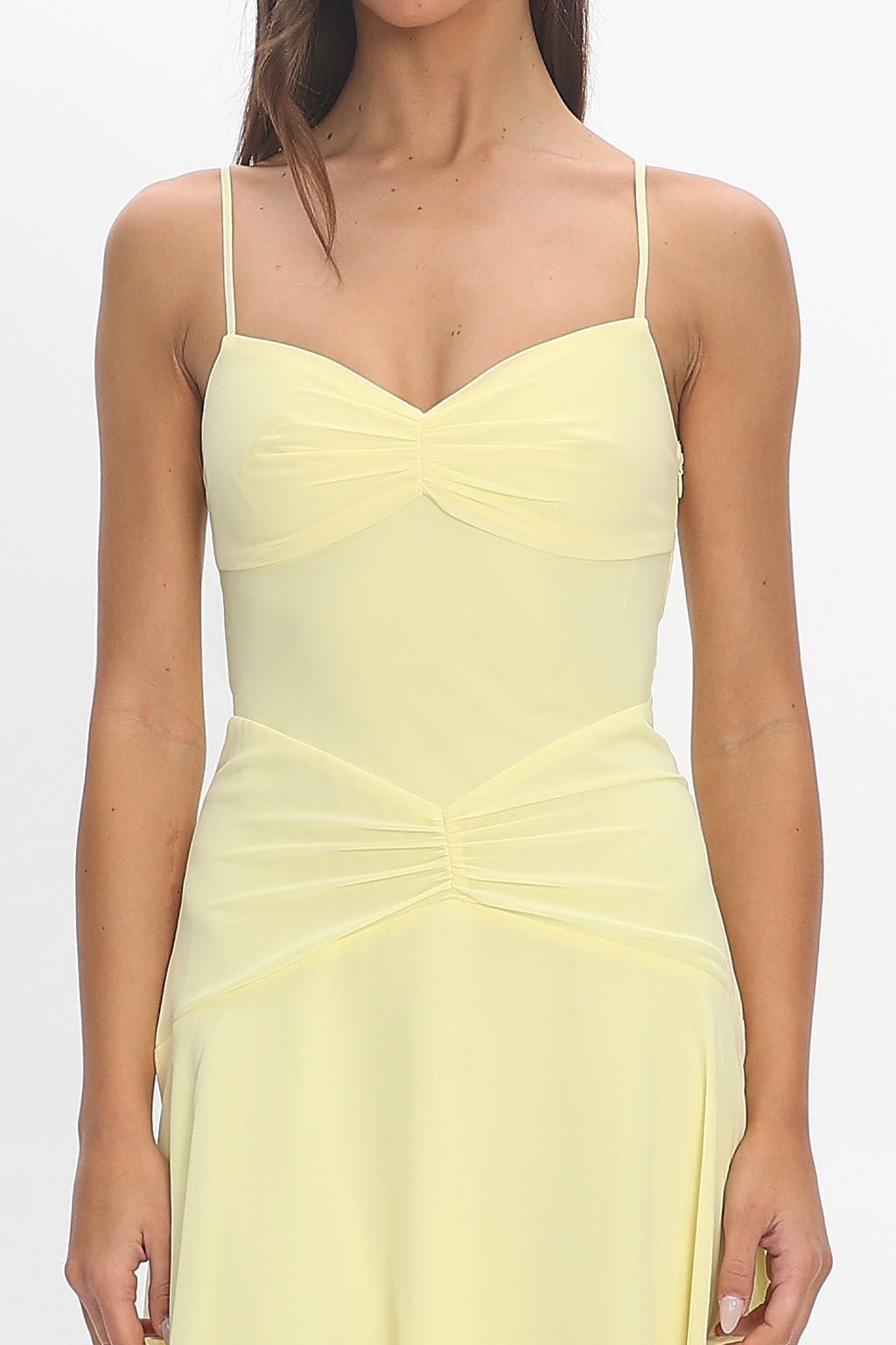 Formentera Asymmetric Midi Dress Baby Yellow