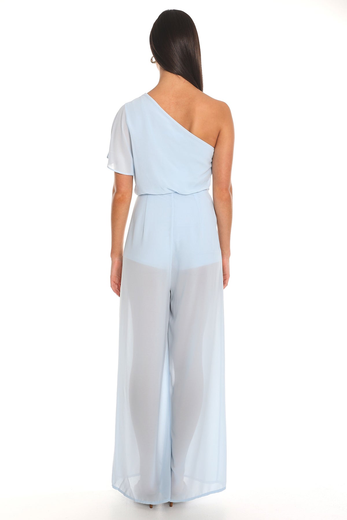 Challenger One-Shoulder Jumpsuit Baby Blue