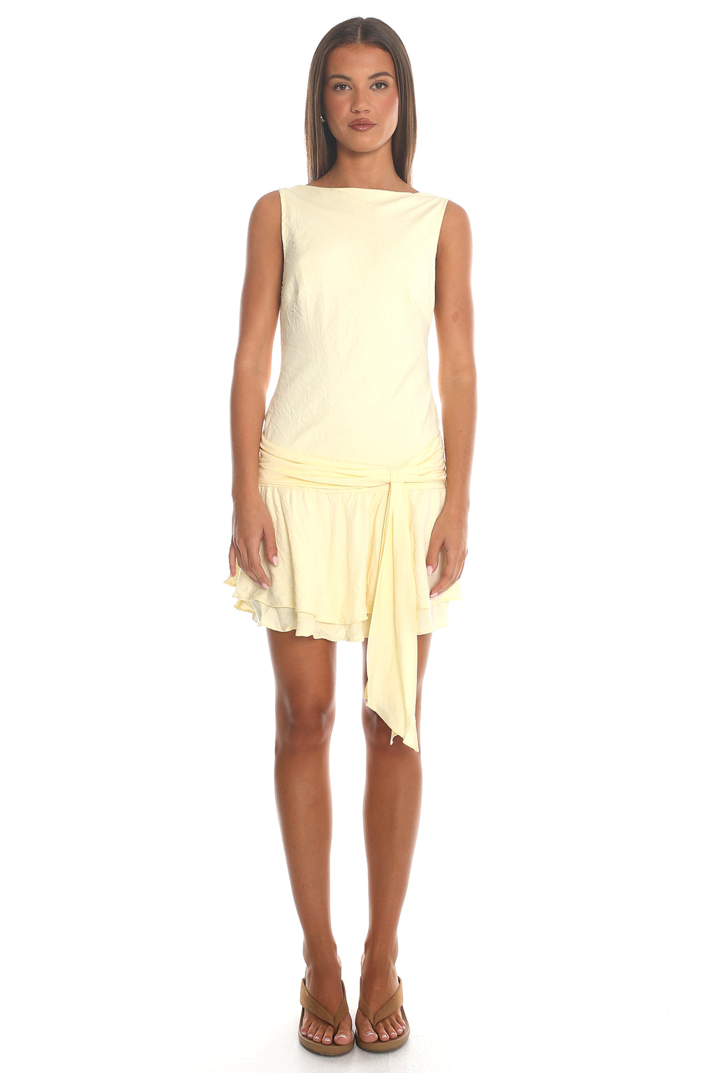 Sunstone Cowl-Back Mini Dress Butter