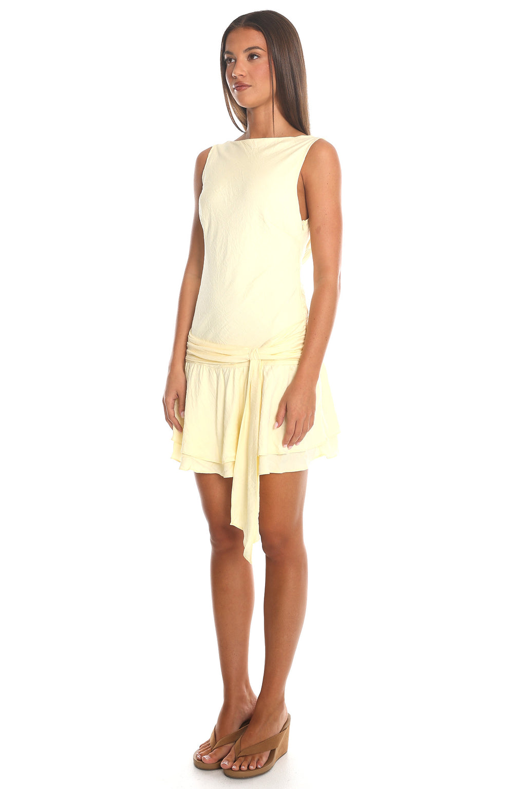 Sunstone Cowl-Back Mini Dress Butter