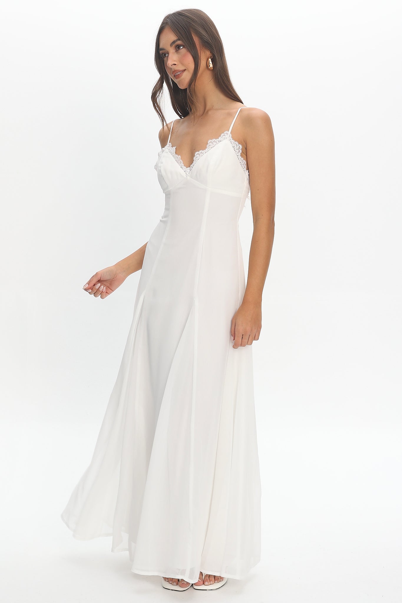 Ramone Lace Trim Maxi Dress Blush