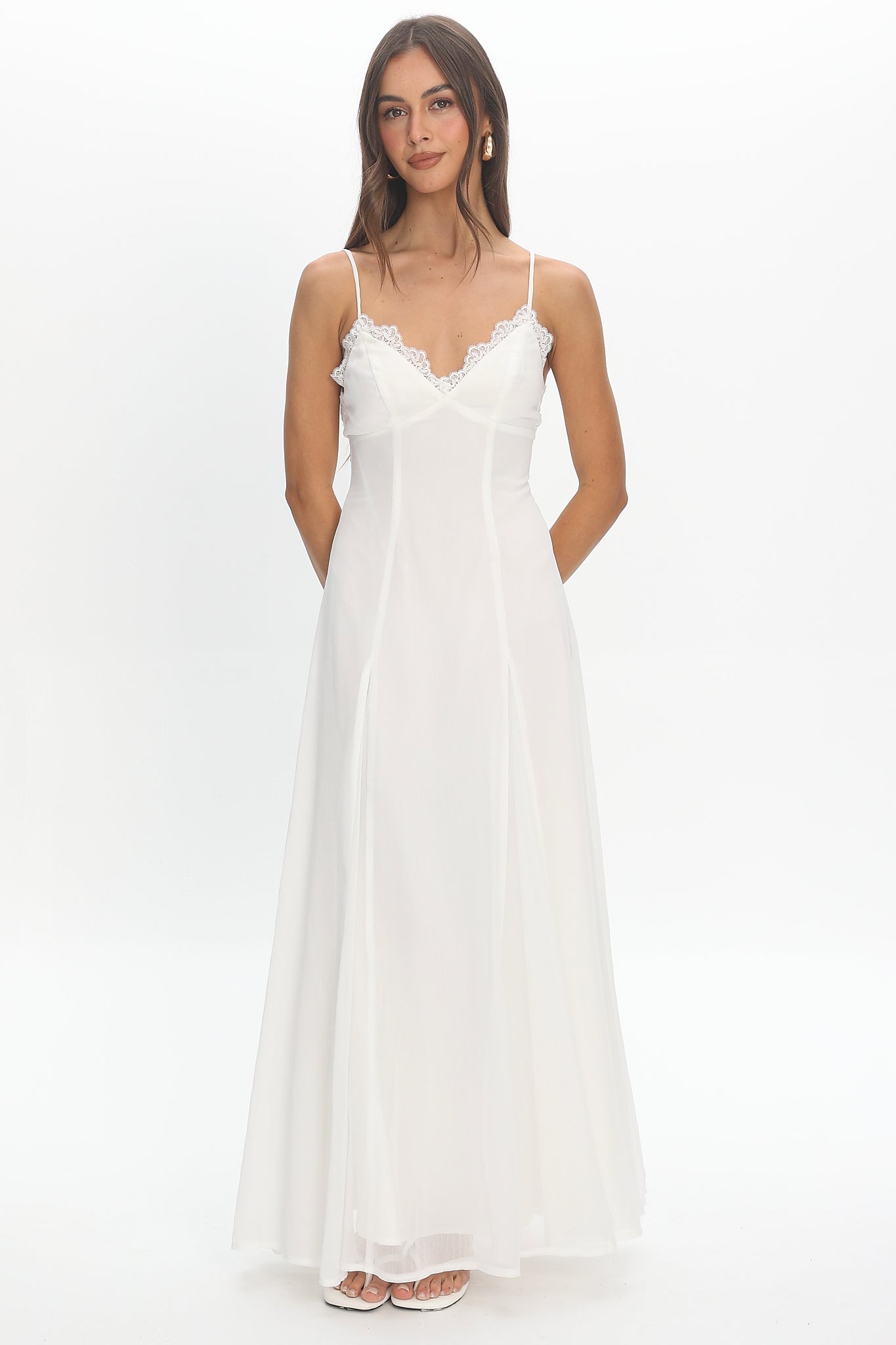 Ramone Lace Trim Maxi Dress Blush