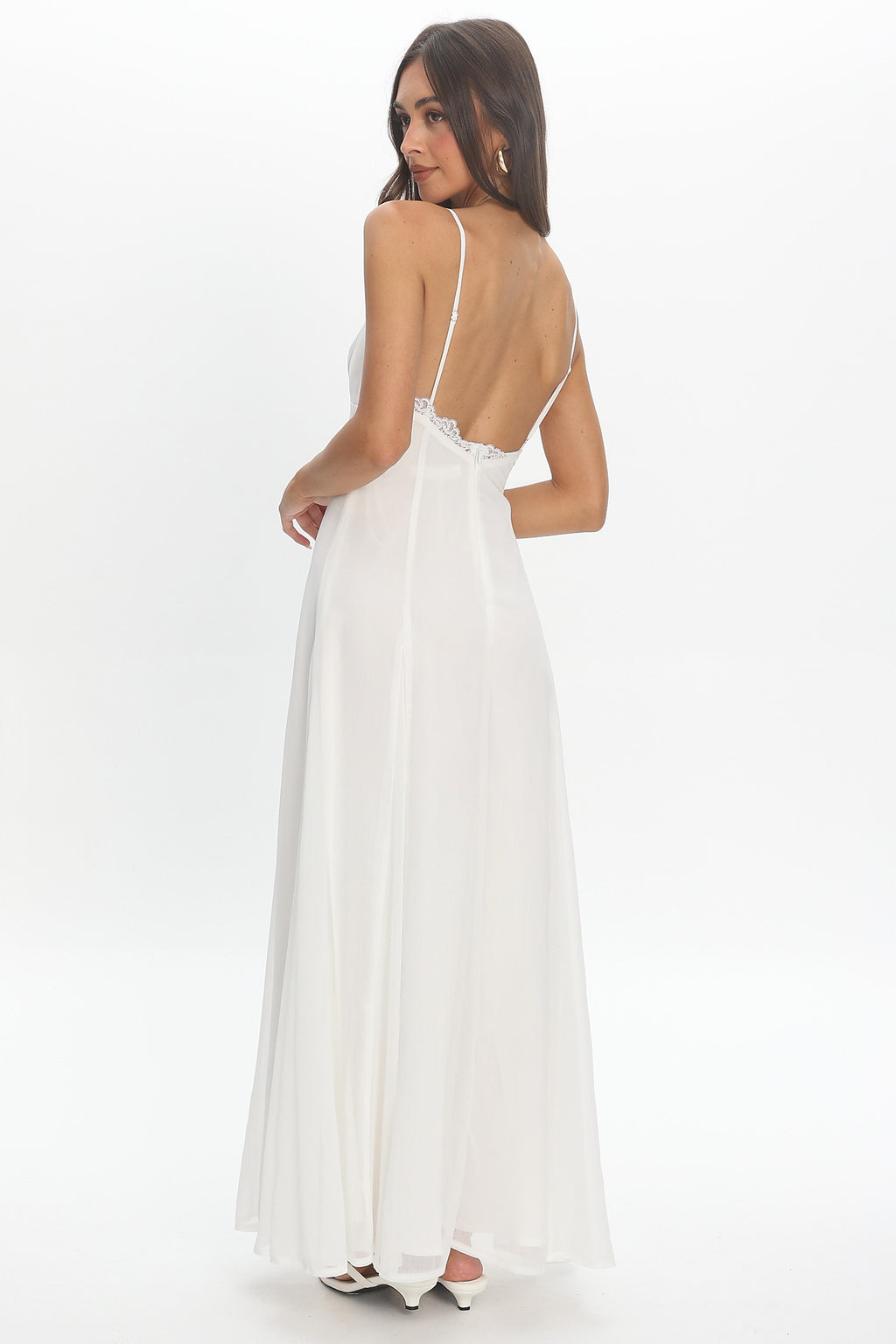 Ramone Lace Trim Maxi Dress Blush