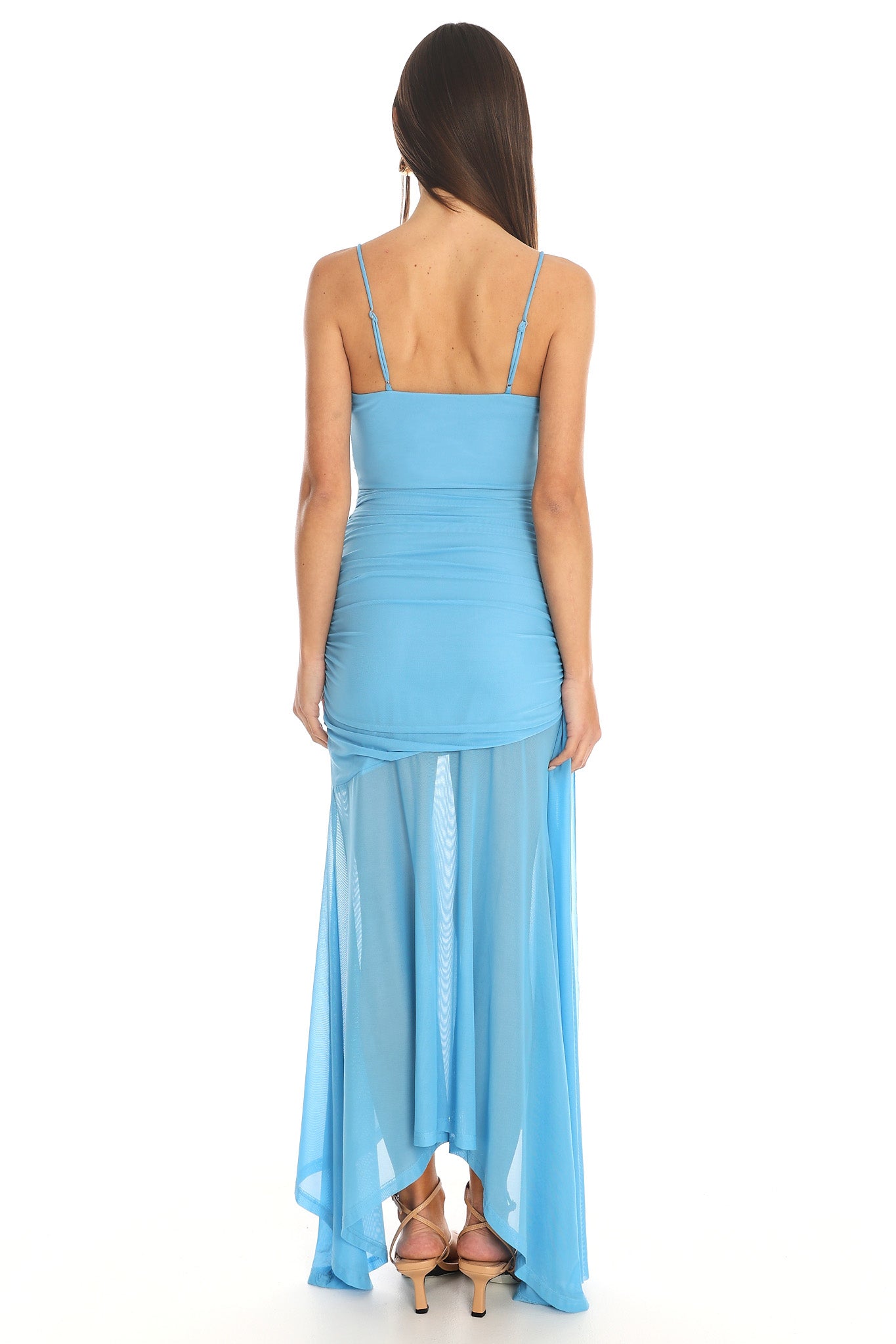 Perseids Lace Mermaid Maxi Dress Blue