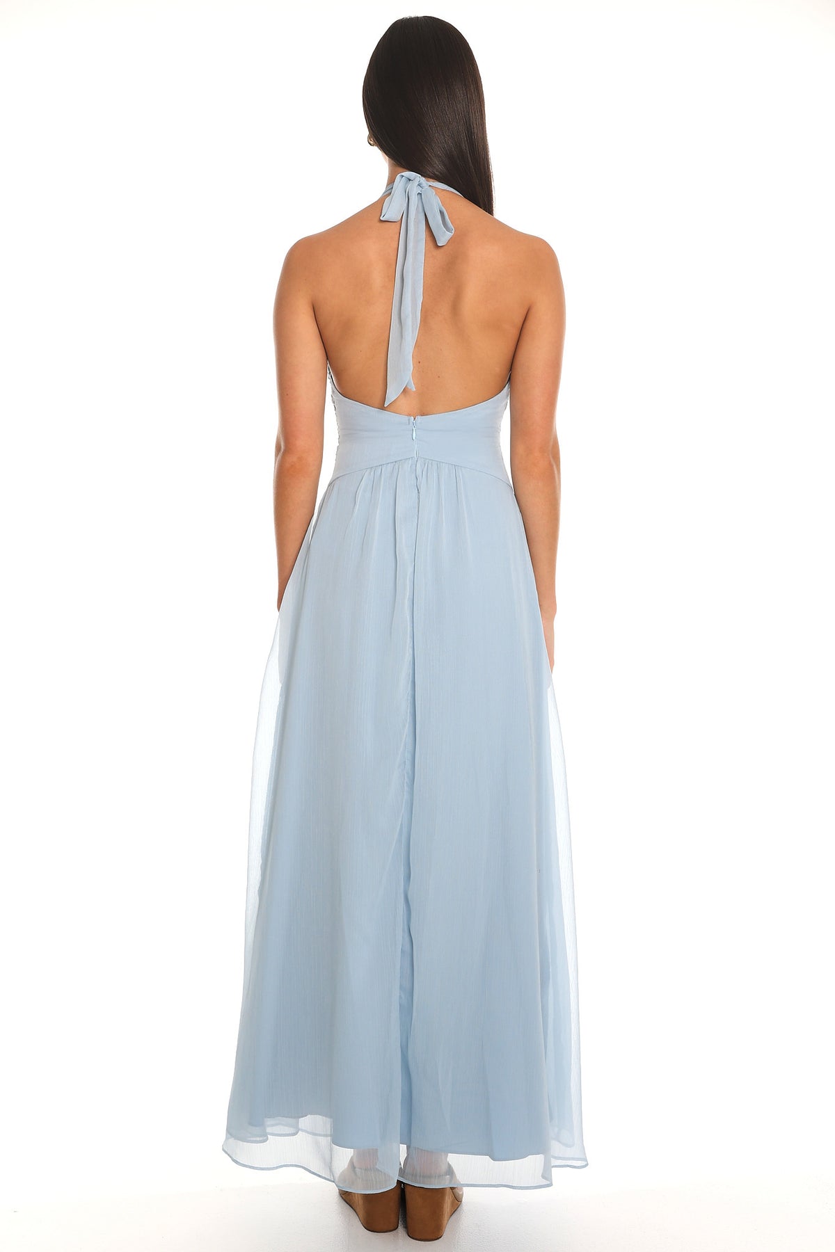 Pasadena Halter Maxi Dress Baby Blue