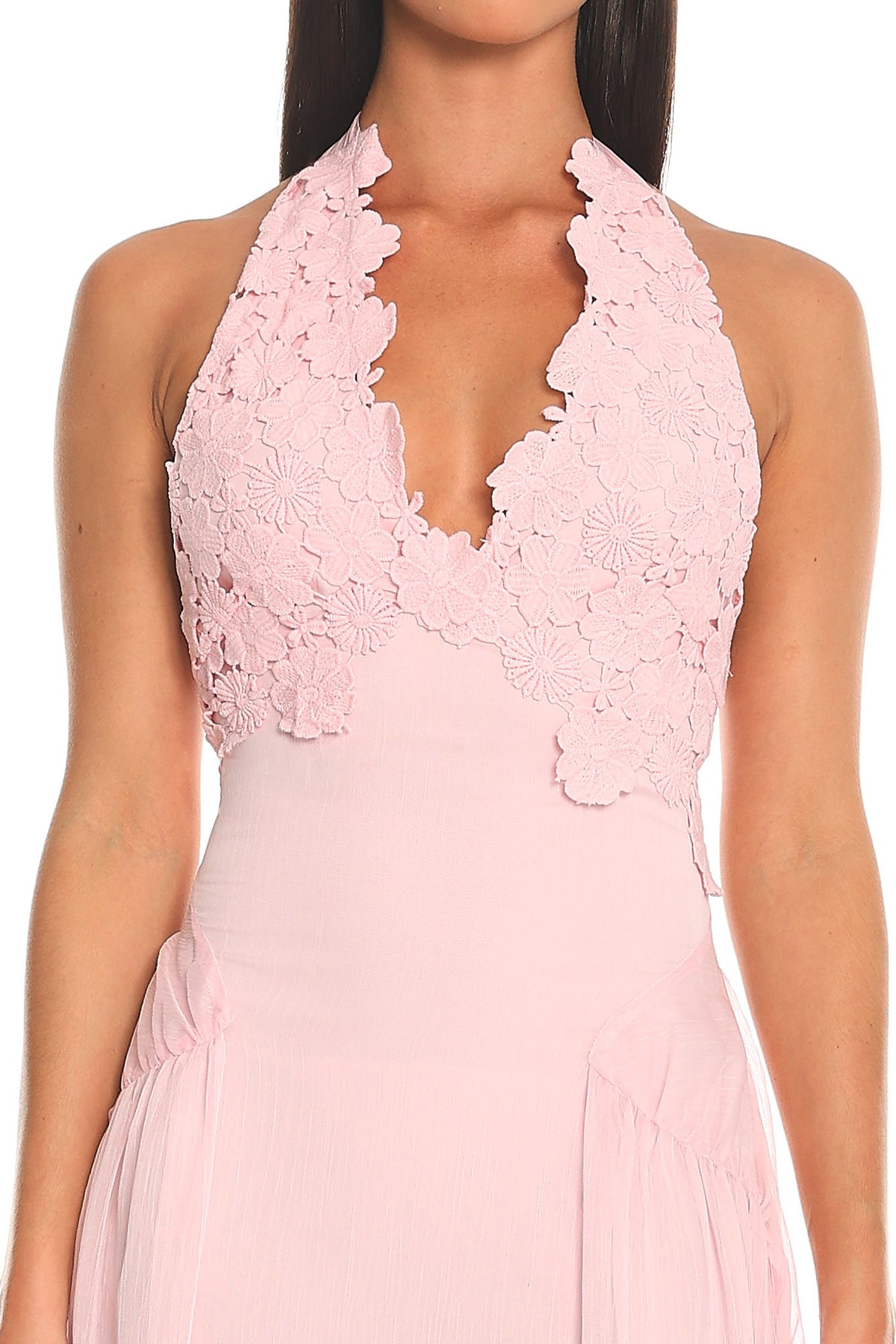 Pasadena Halter Maxi Dress Baby Pink