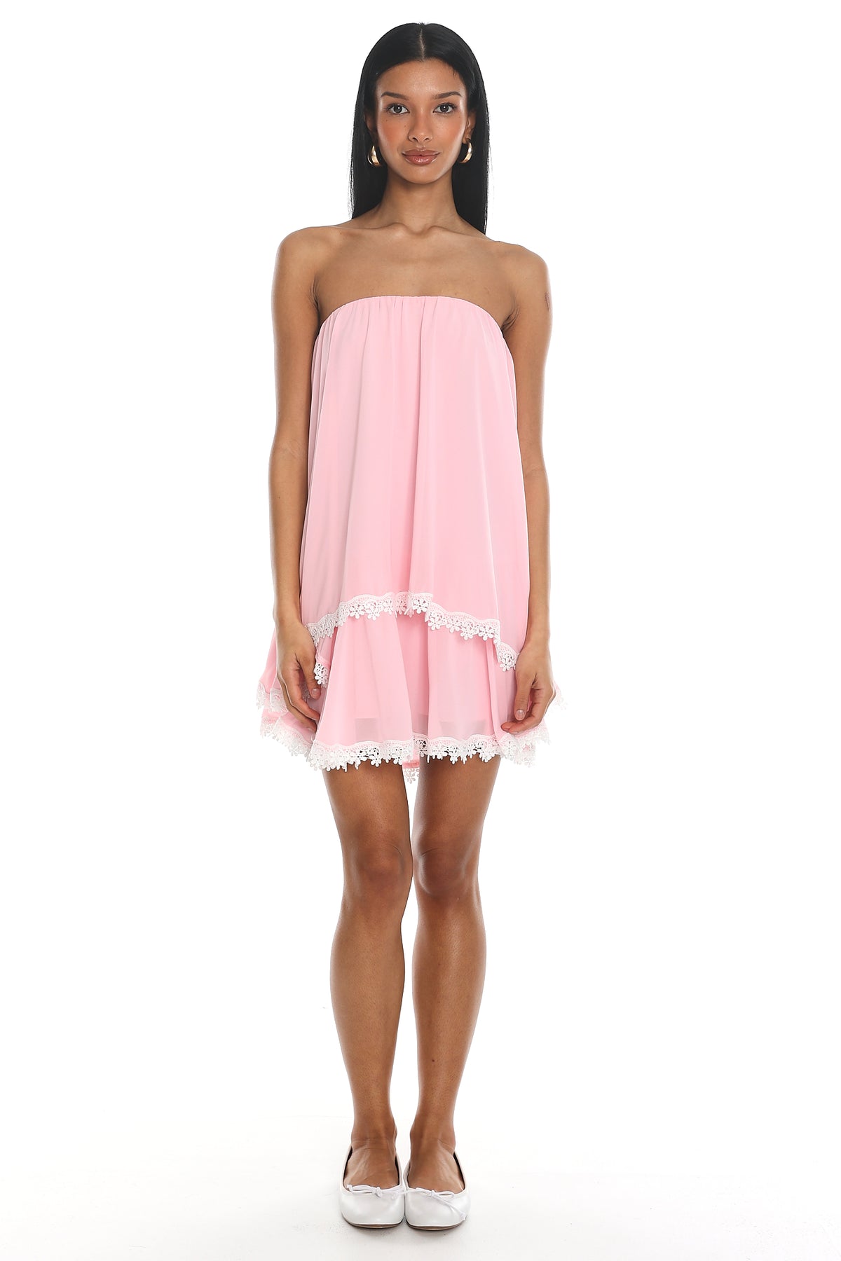Elliana Strapless Mini Dress Pink