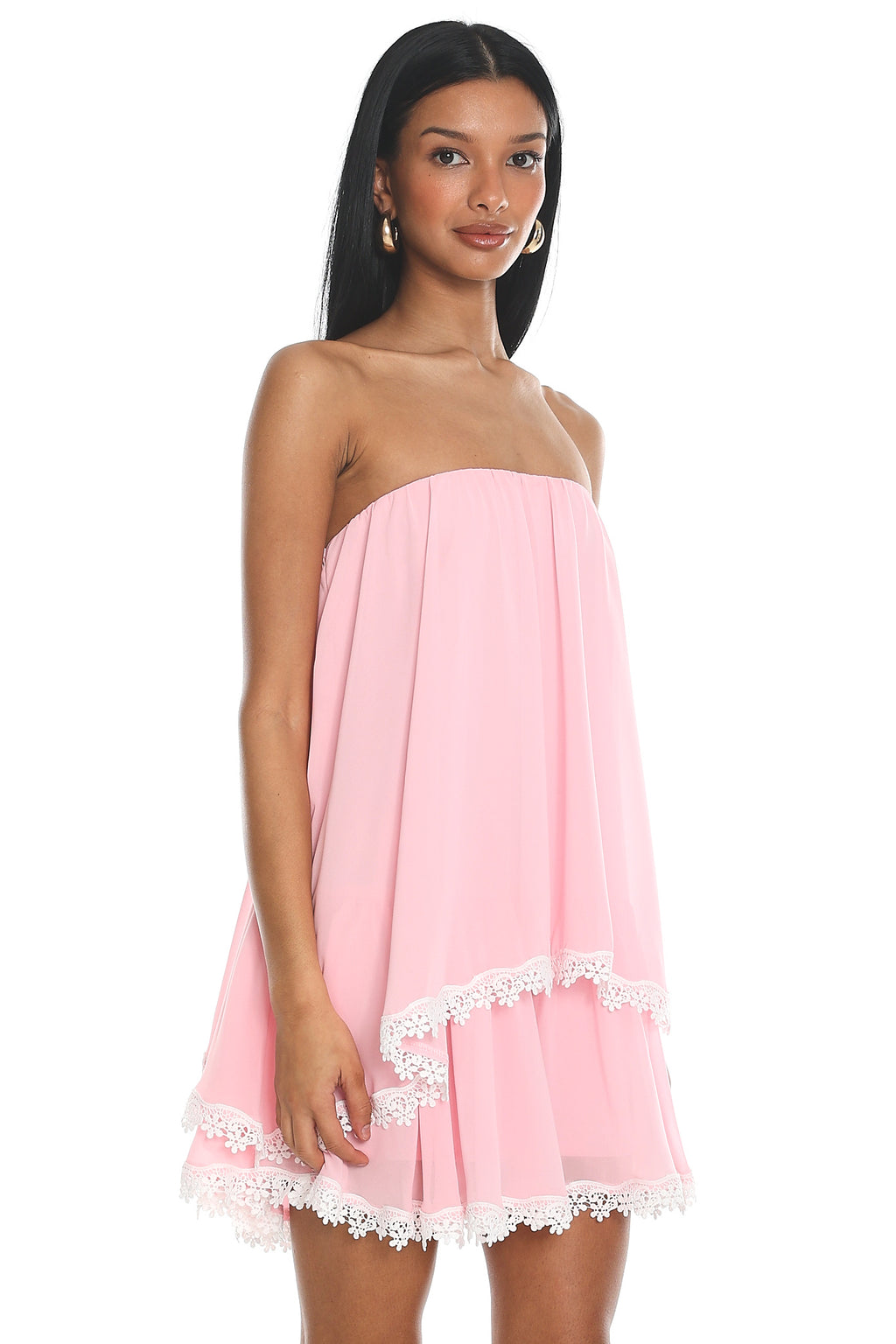 Elliana Strapless Mini Dress Pink
