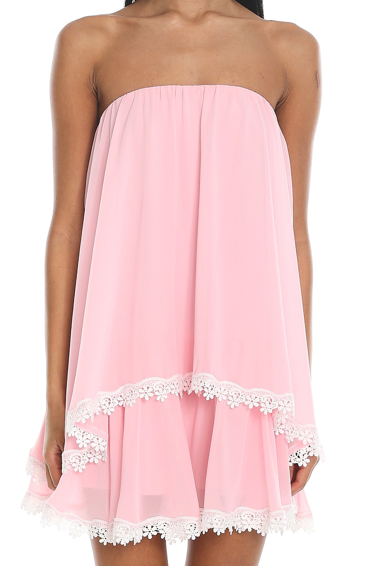 Elliana Strapless Mini Dress Pink