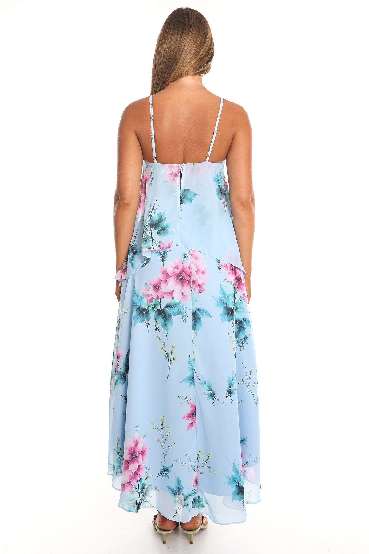 Carlicia Tiered Overlay Maxi Dress Blue