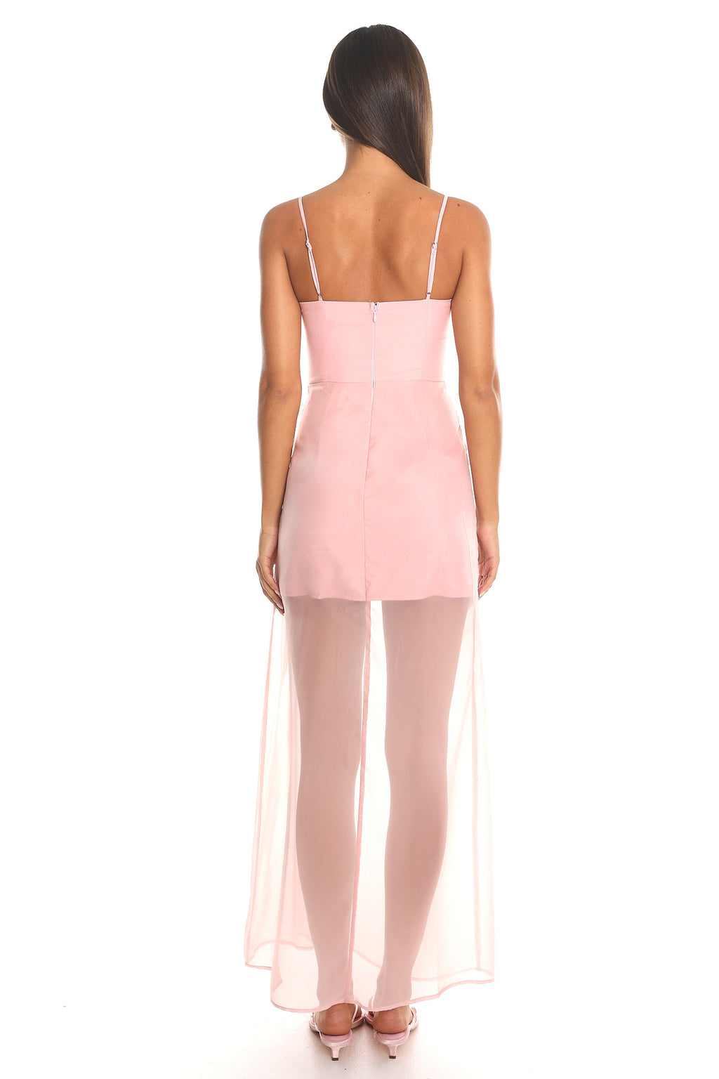 Pirouette Sheer Overlay Maxi Dress Pink